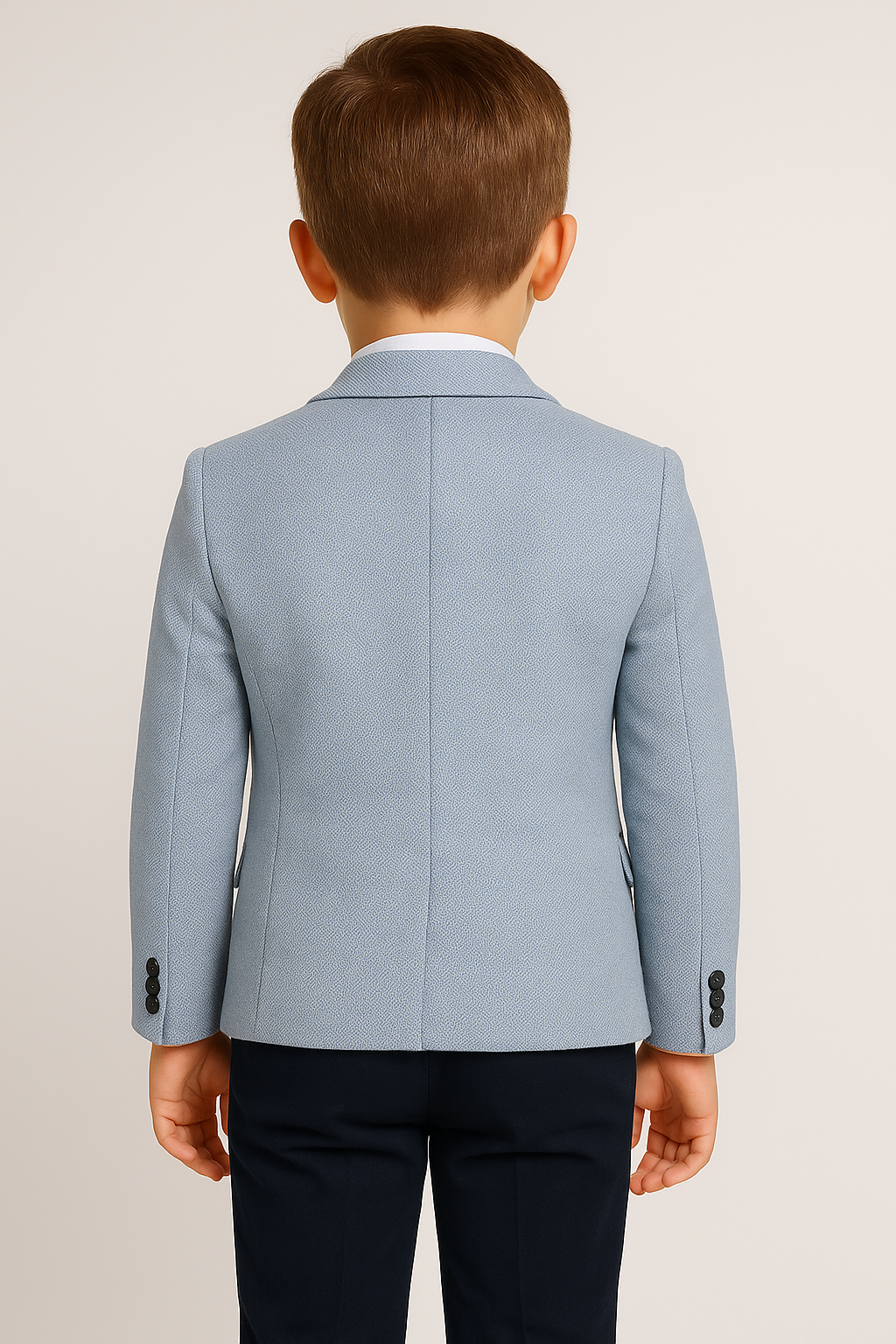 Boys Tweed-Like Blue Suit - CARTER - Blue