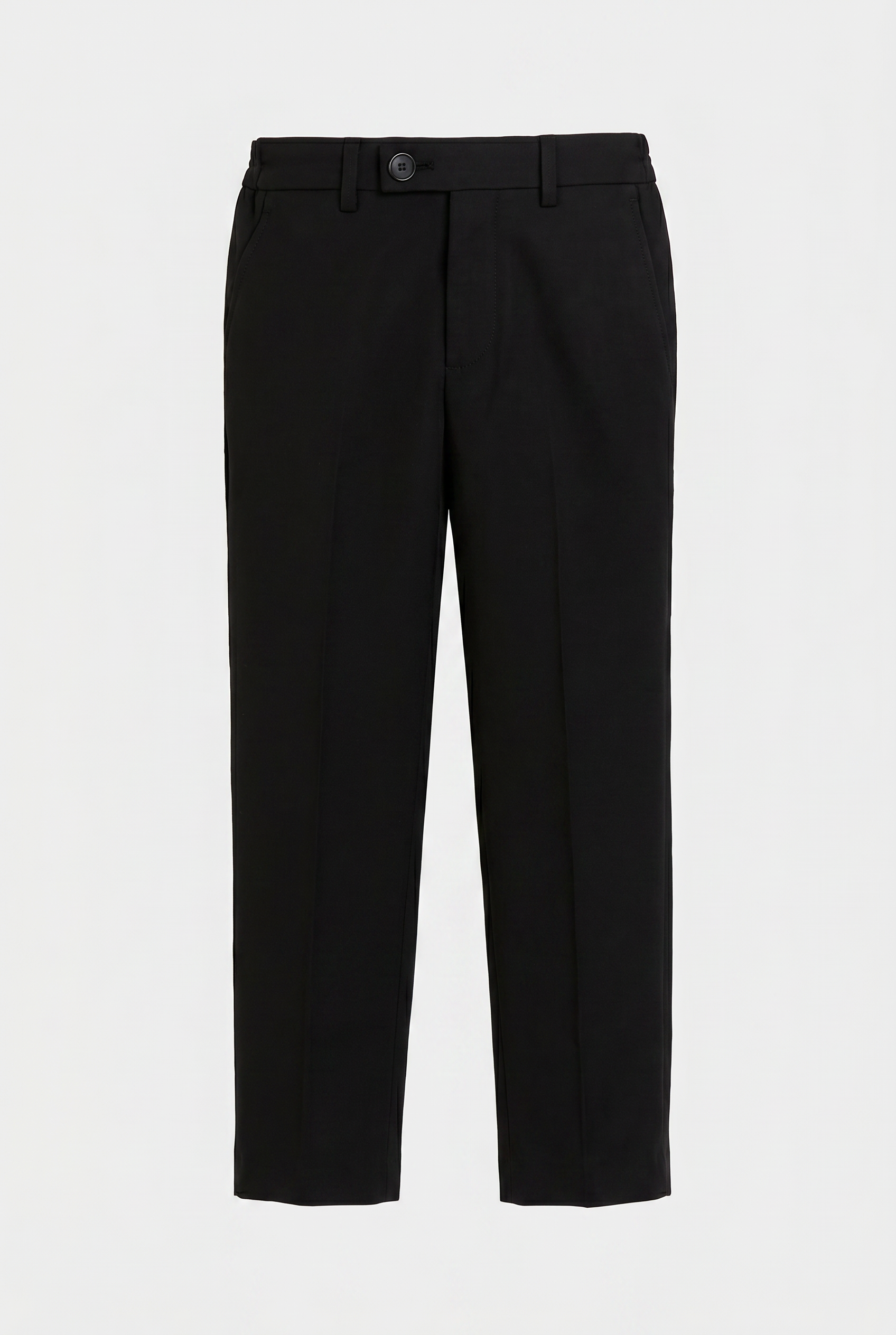 Boys Velvet Trim Black Formal Suit - Black