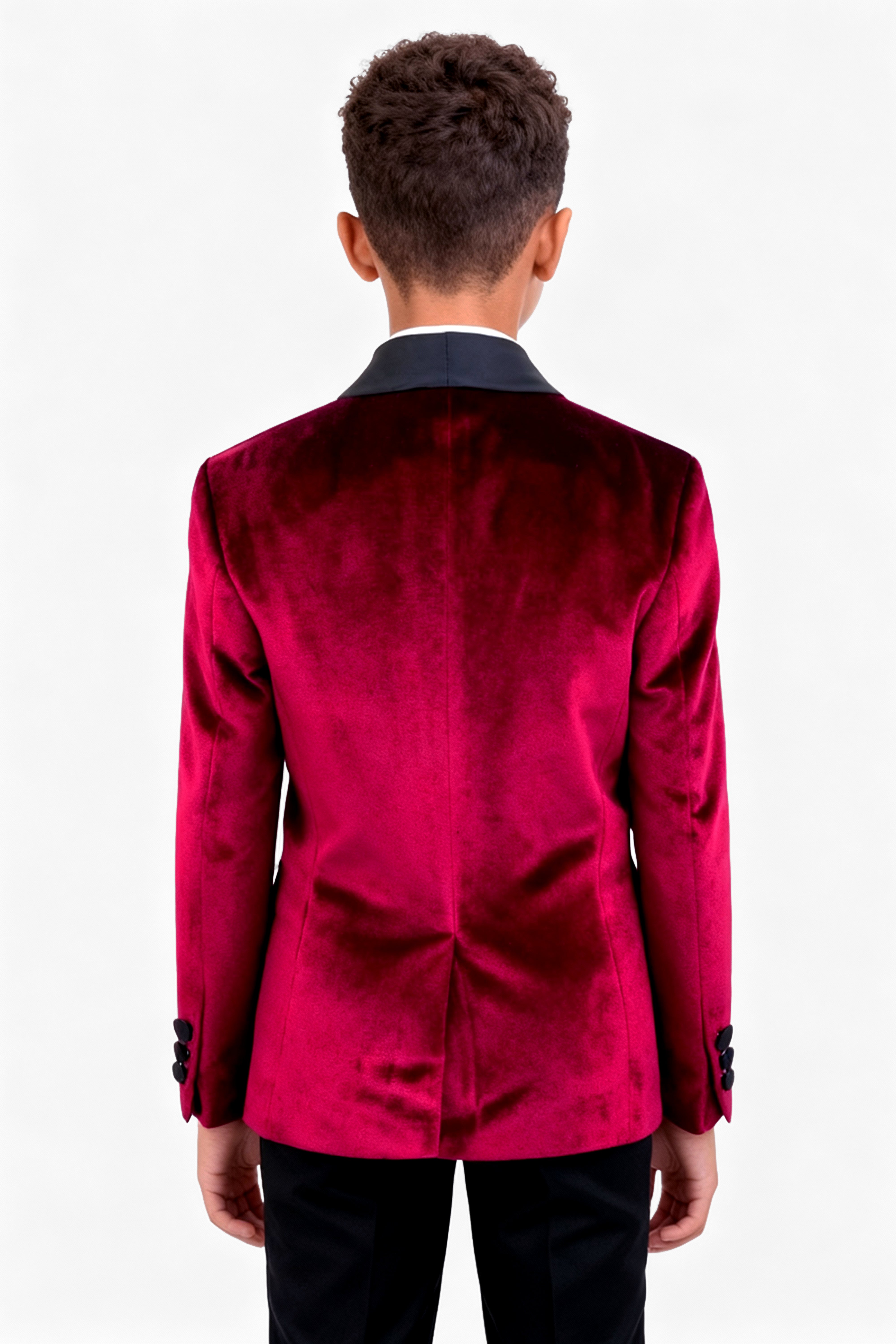 Boys Velvet Tuxedo Blazer Set - KINGSMAN - Red Back Picture