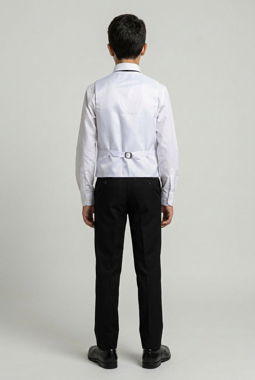 Boys White Formal Waistcoat
