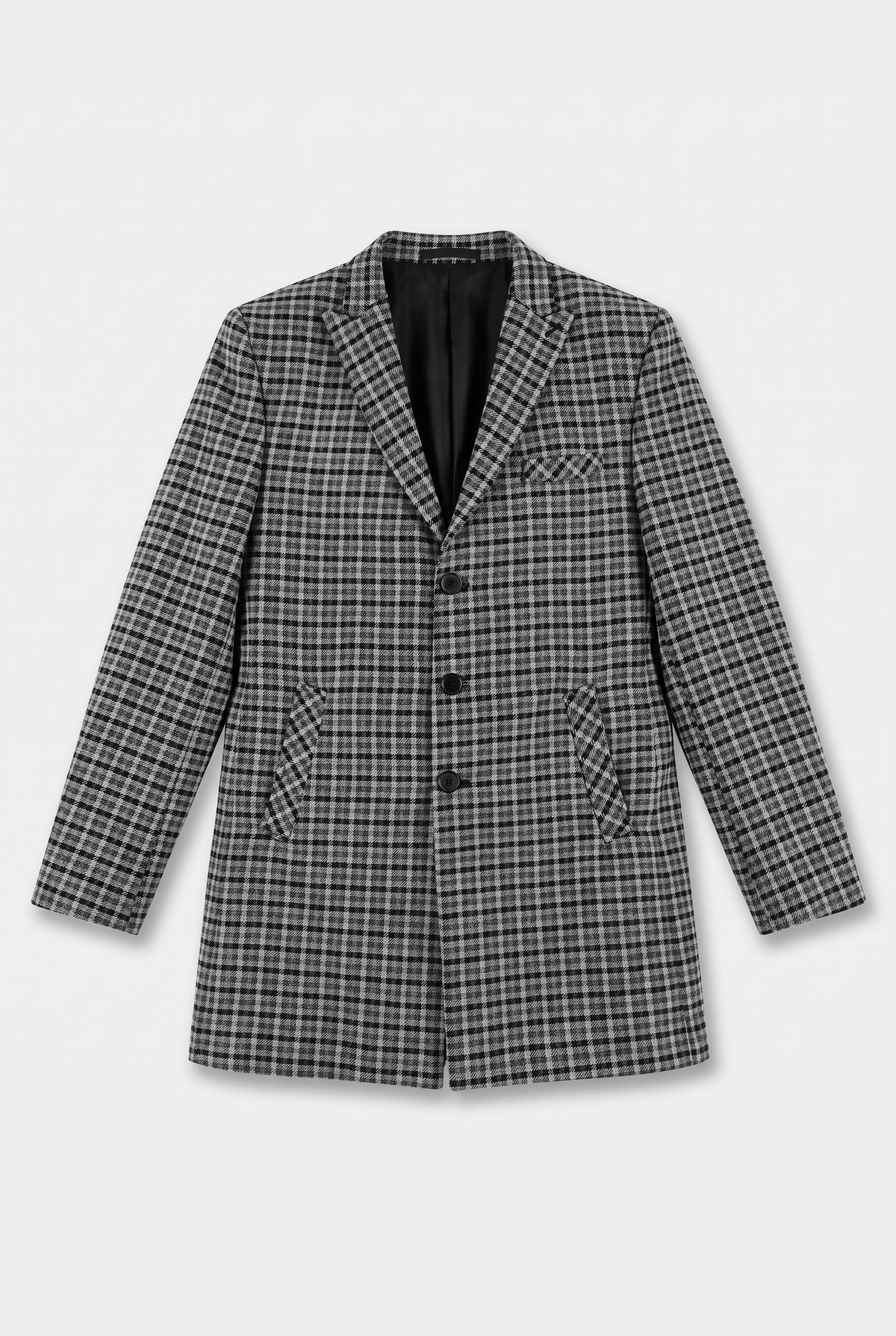 Boys Wool Birdseye Tweed Overcoat - Light Grey