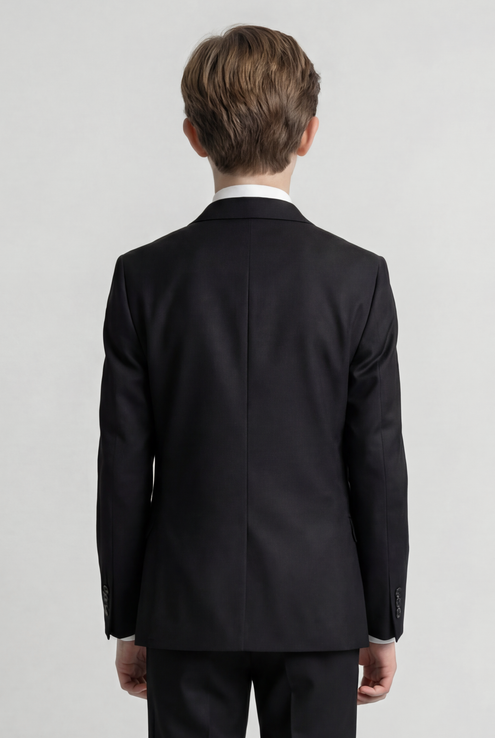 Boys 5-Piece Formal Prom Suit with Double Breasted Waistcoat - Black