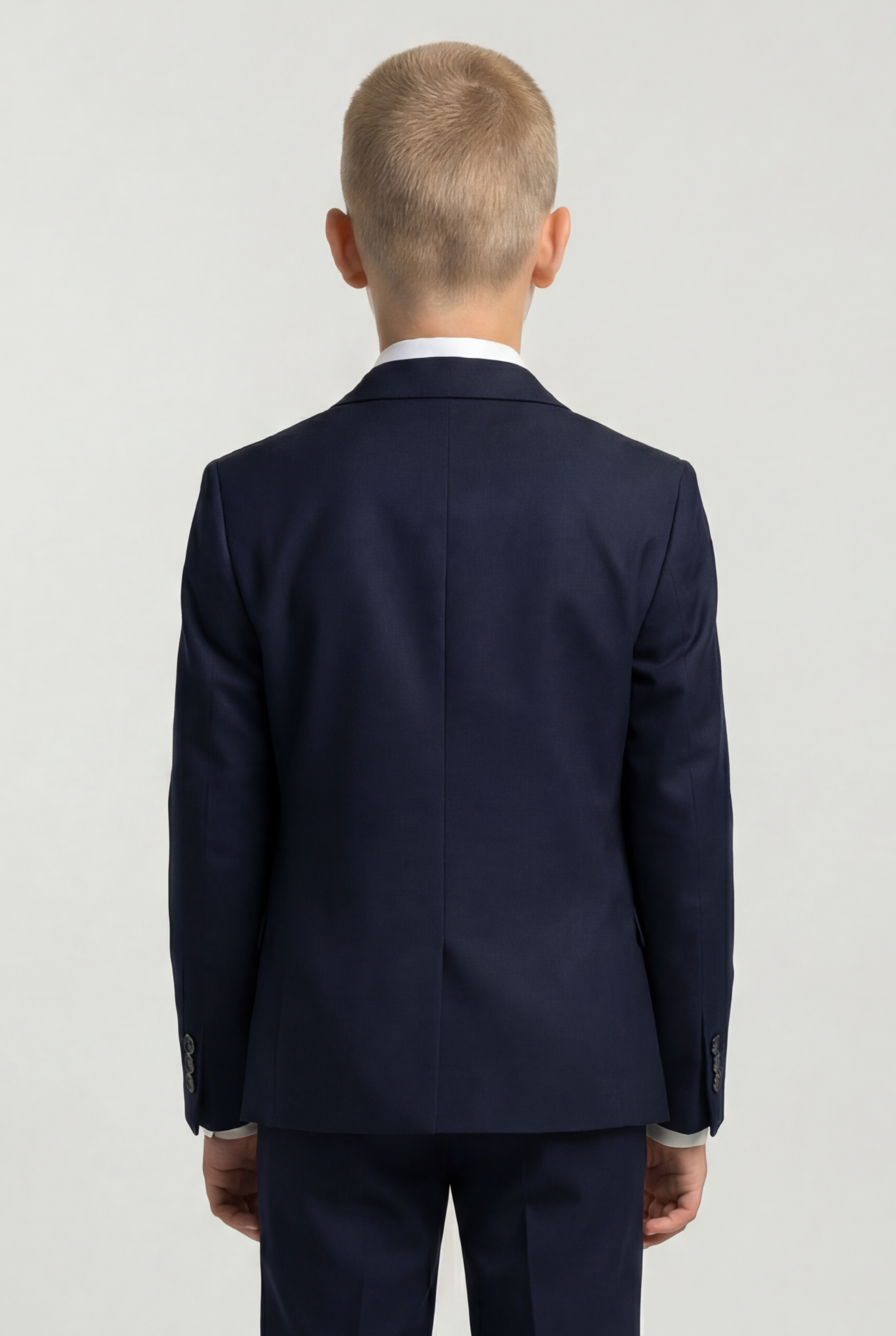 Boys 5-Piece Formal Prom Suit with Double Breasted Waistcoat - Navy