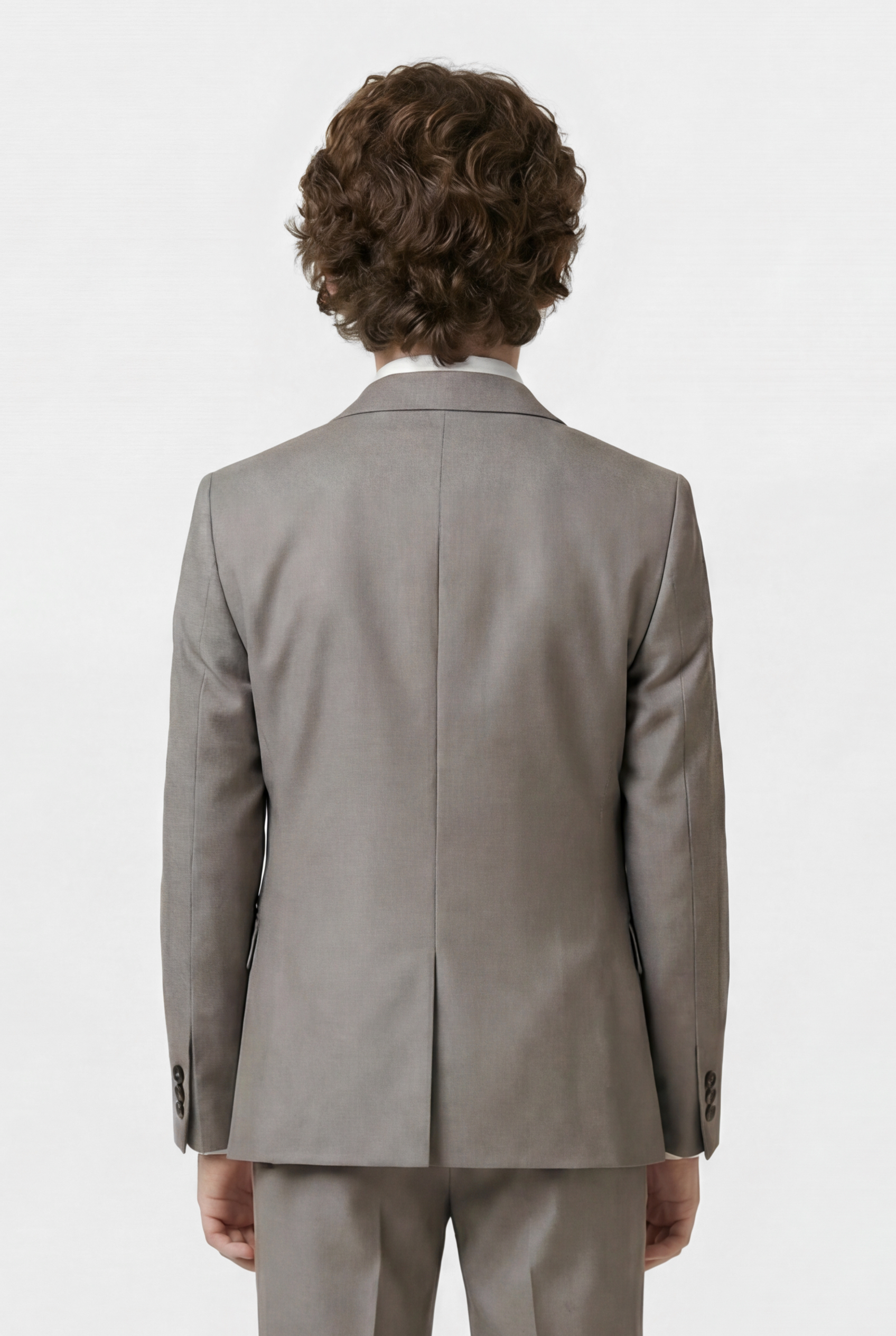 Boys 5-Piece Formal Prom Suit with Double Breasted Waistcoat - Grey