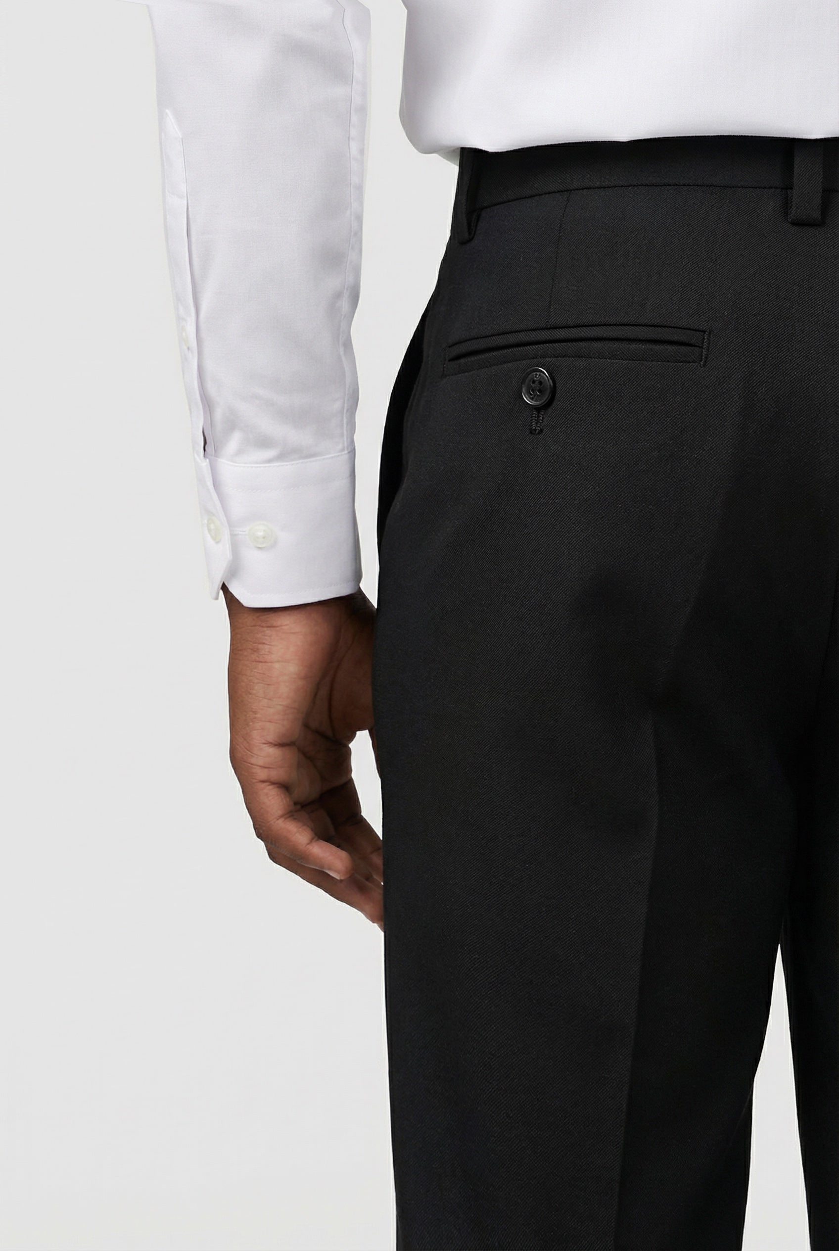 Boys Slim Fit Formal Trousers with Adjustable Waist - Black