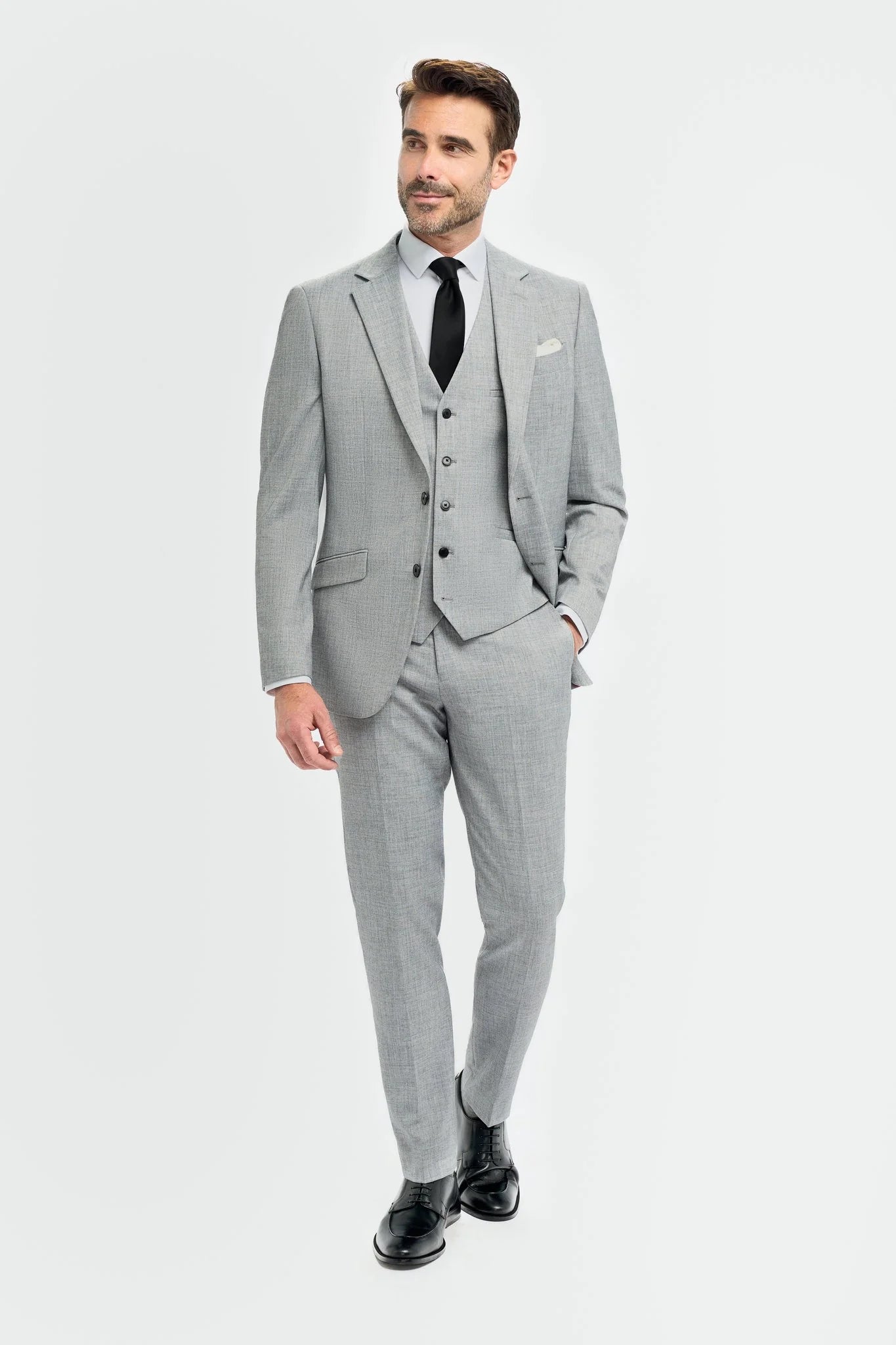 Father & Son Matching Slim Fit 3-Piece Suit Set - Malibu Grey