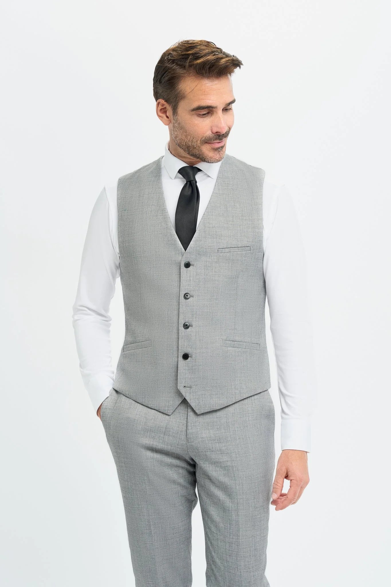 Father & Son Matching Slim Fit 3-Piece Suit Set - Malibu Grey