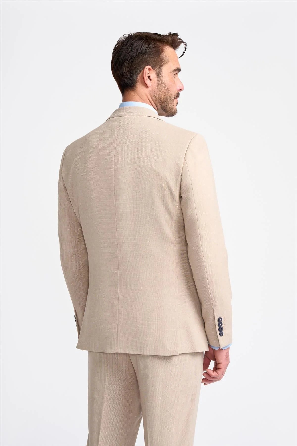 Father & Son Matching Textured 3-Piece Suit Set - Miami - Beige