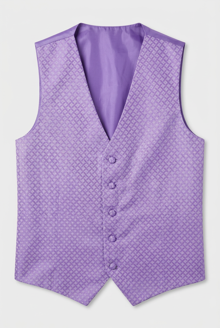 Father & Son Matching Waistcoat, Wedding Cravat & Pocket Square Set in Lilac