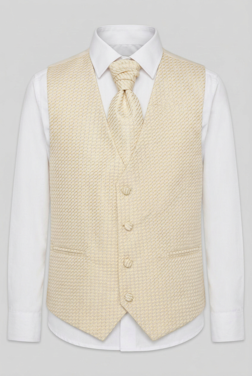 Father & Son Matching Waistcoat and Cravat Set - Intenso Gold