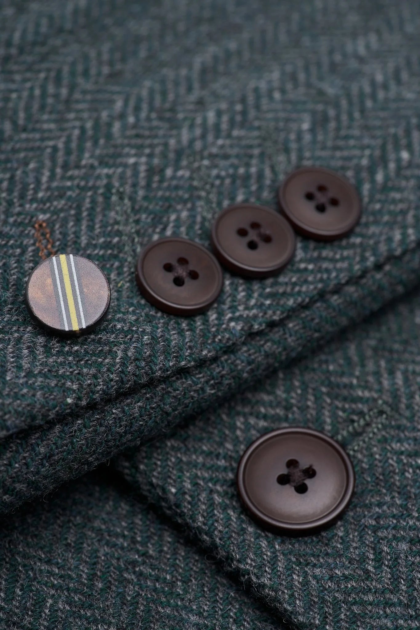 Father & Son Matching Wool Herringbone 3-Piece Suit Set - Thomas - Lush Green