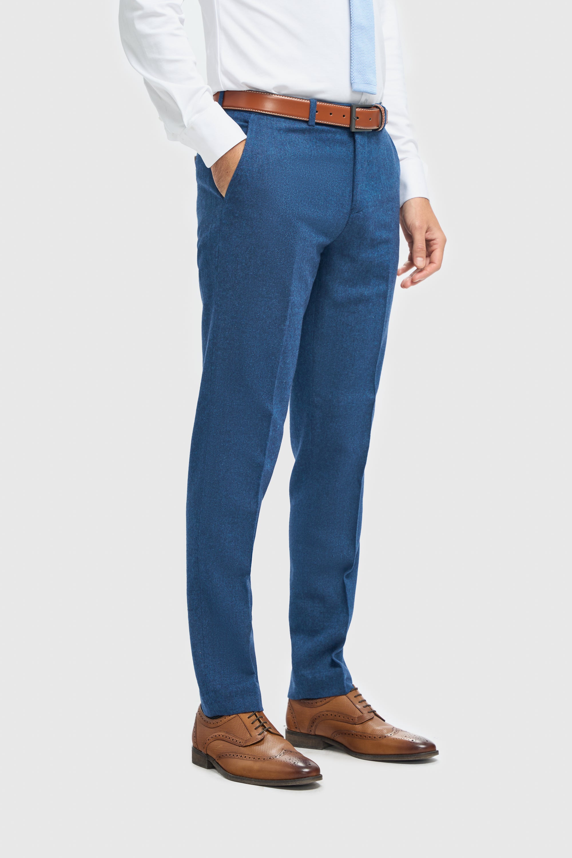 Father & Son Matching Wool Tweed 3-Piece Suit Set - Orson Blue