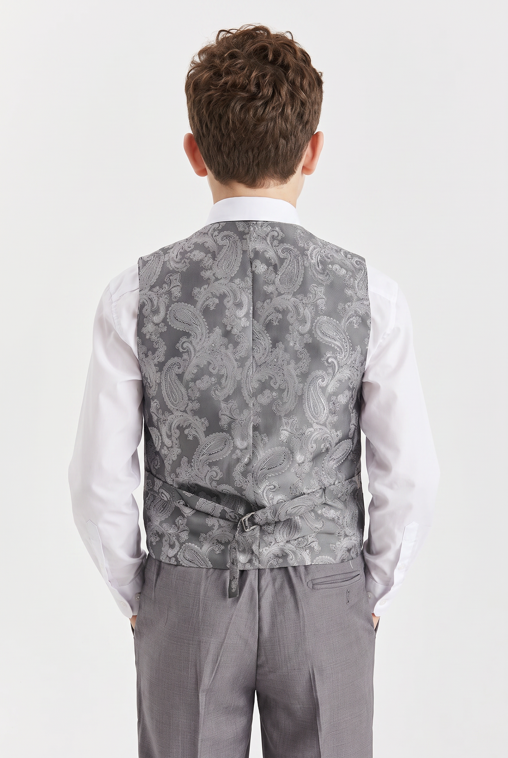 Father & Son Matching 3-Piece Suit Set with Pick Stitch - Edward - Grey