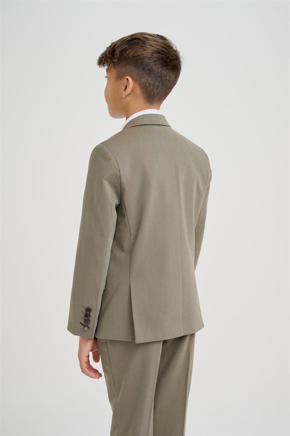 Father & Son Matching Iridescent Twill 3-Piece Suit Set - Donatella - Sage Green