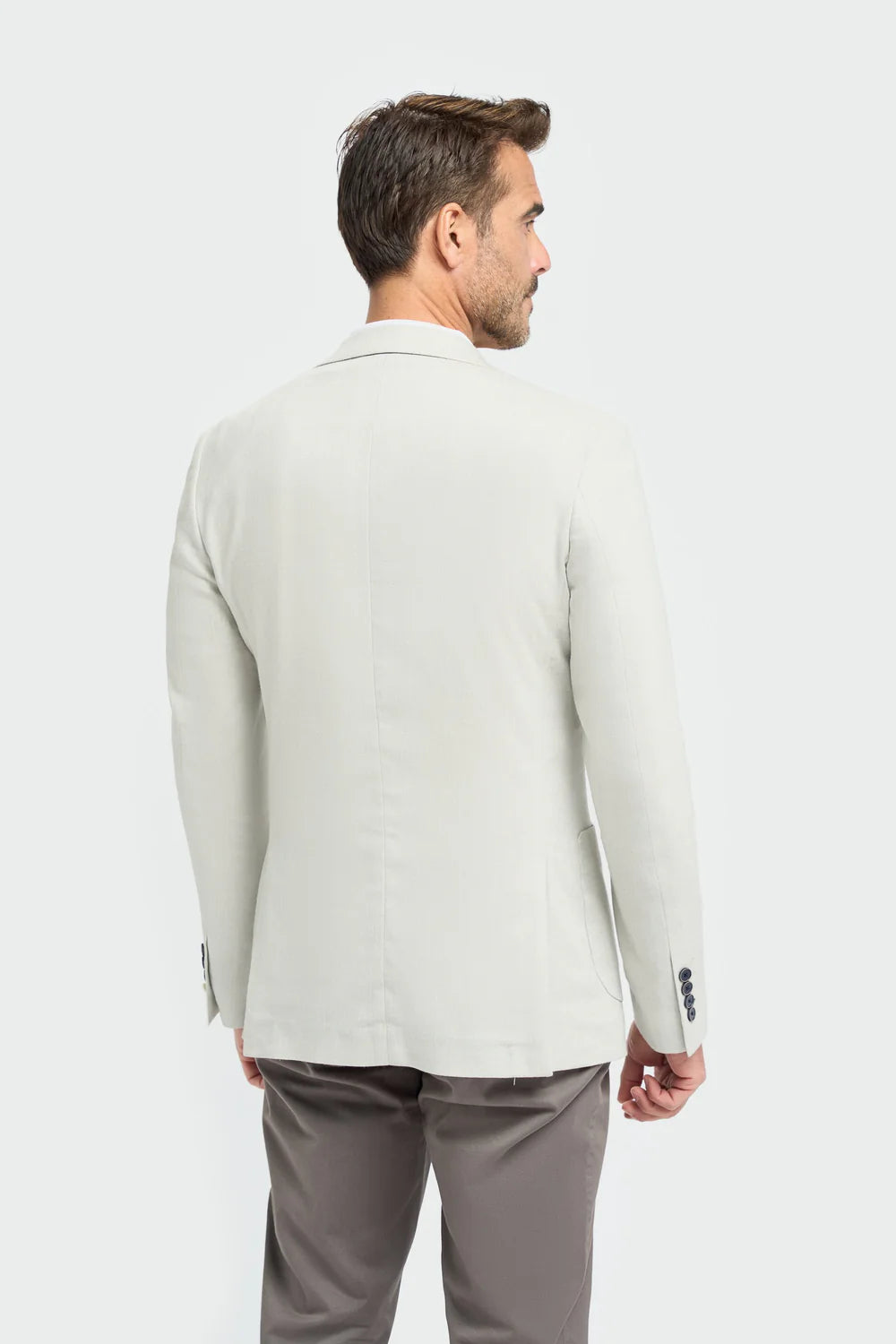 Father & Son Matching Linen Herringbone Blazer – Slate Grey