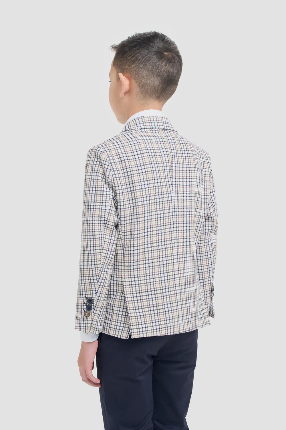 Father & Son Matching Mini Check Blazer - Beige