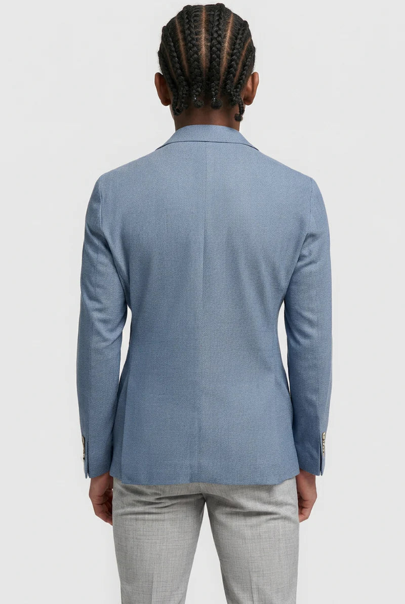 Father & Son Matching Puppytooth Check Blazer - Sky Blue