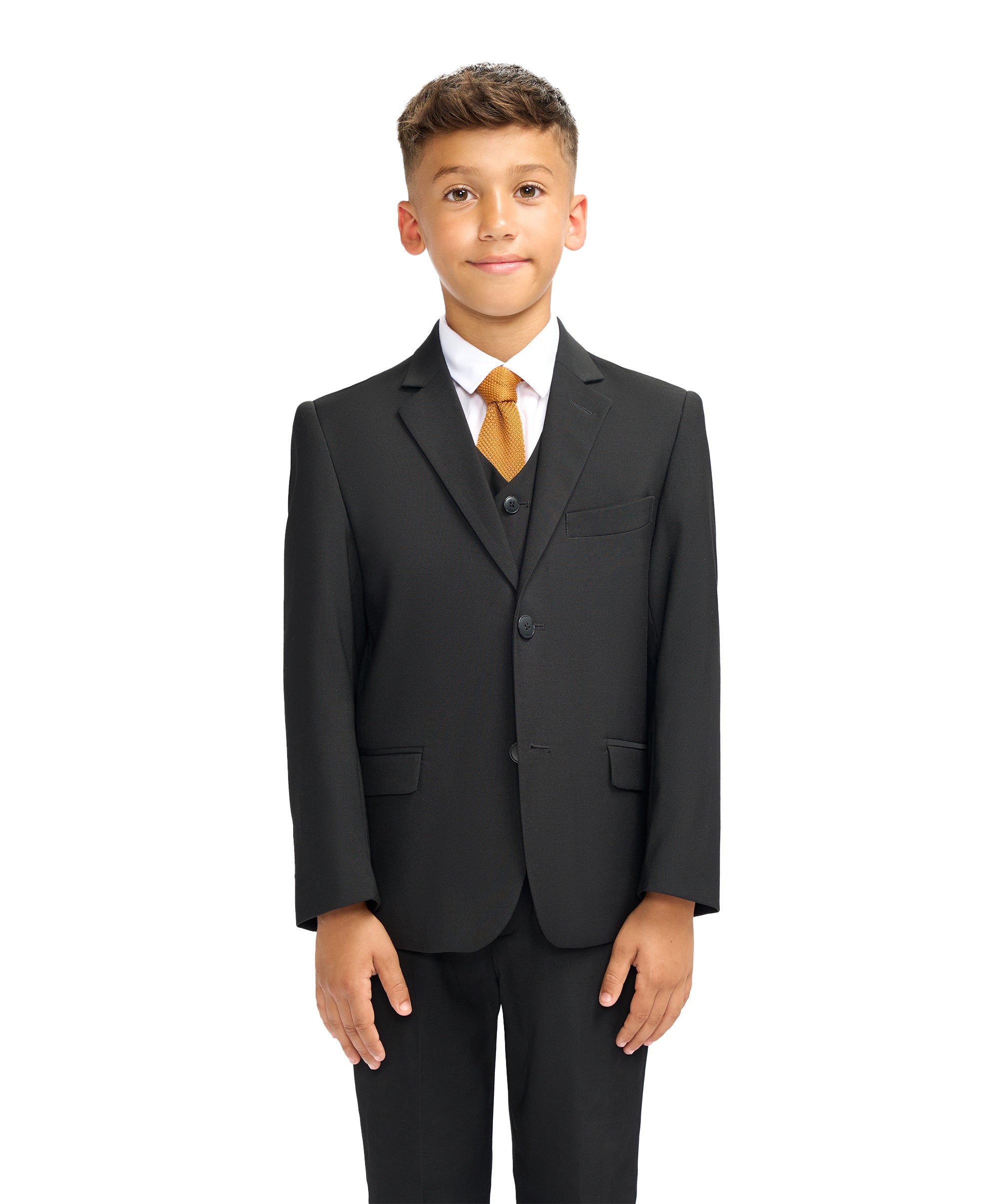 Father & Son Matching Slim Fit 3-Piece Suit Set - Malibu Black