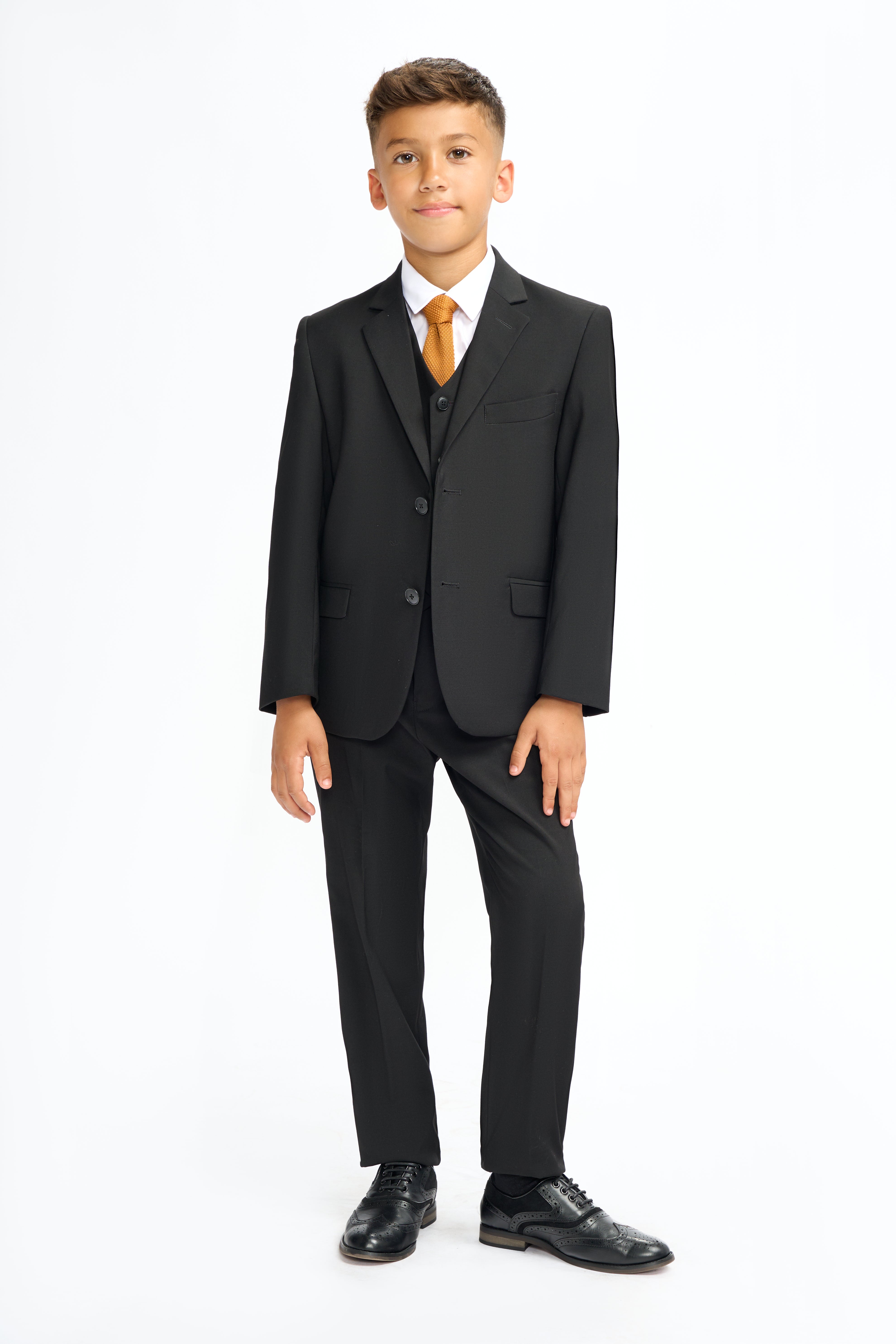 Father & Son Matching Slim Fit 3-Piece Suit Set - Malibu Black