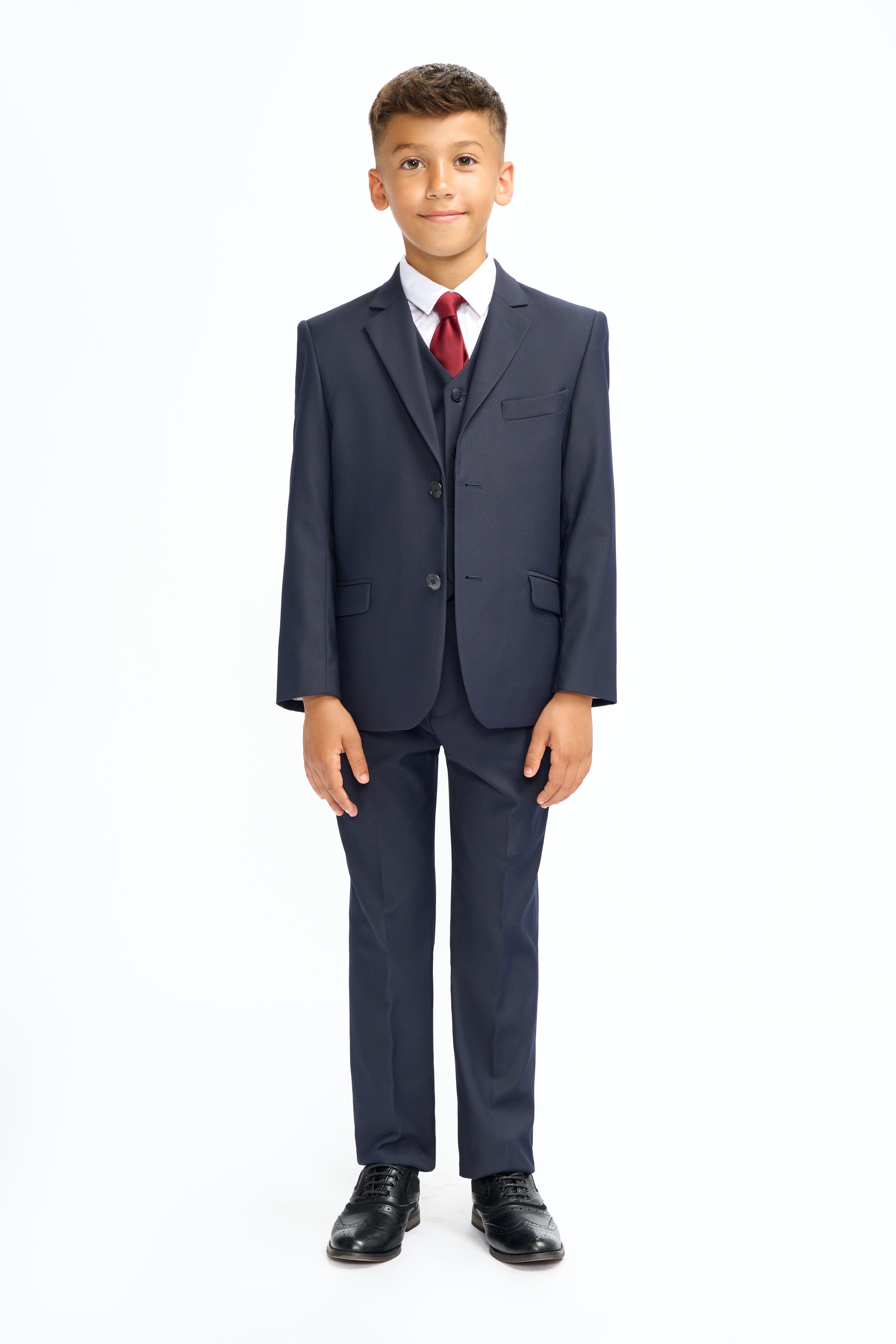 Father & Son Matching Slim Fit 3-Piece Suit Set - Malibu Navy