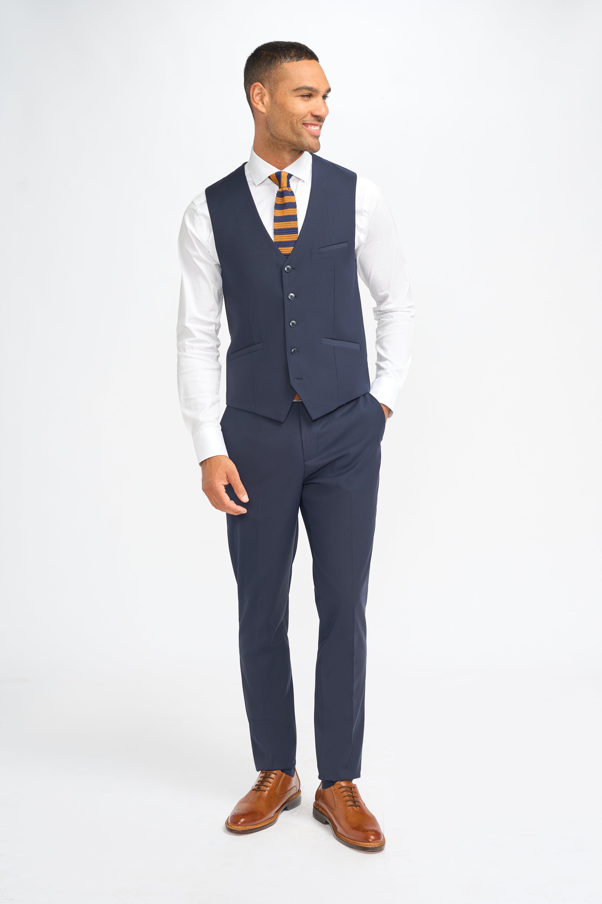 Father & Son Matching Slim Fit 3-Piece Suit Set - Malibu Navy
