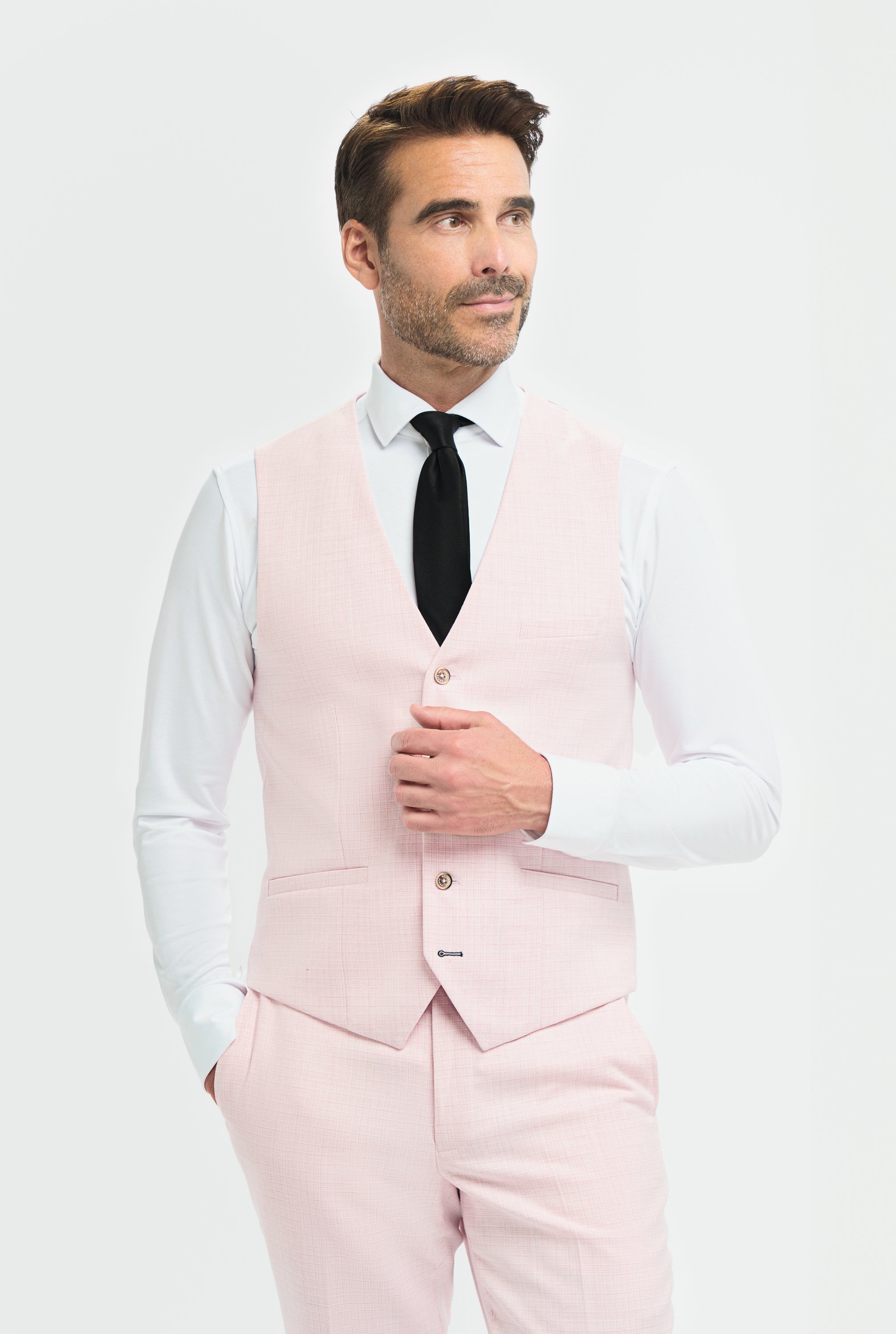 Father & Son Matching Textured 3-Piece Suit Set - Tropez Mauve