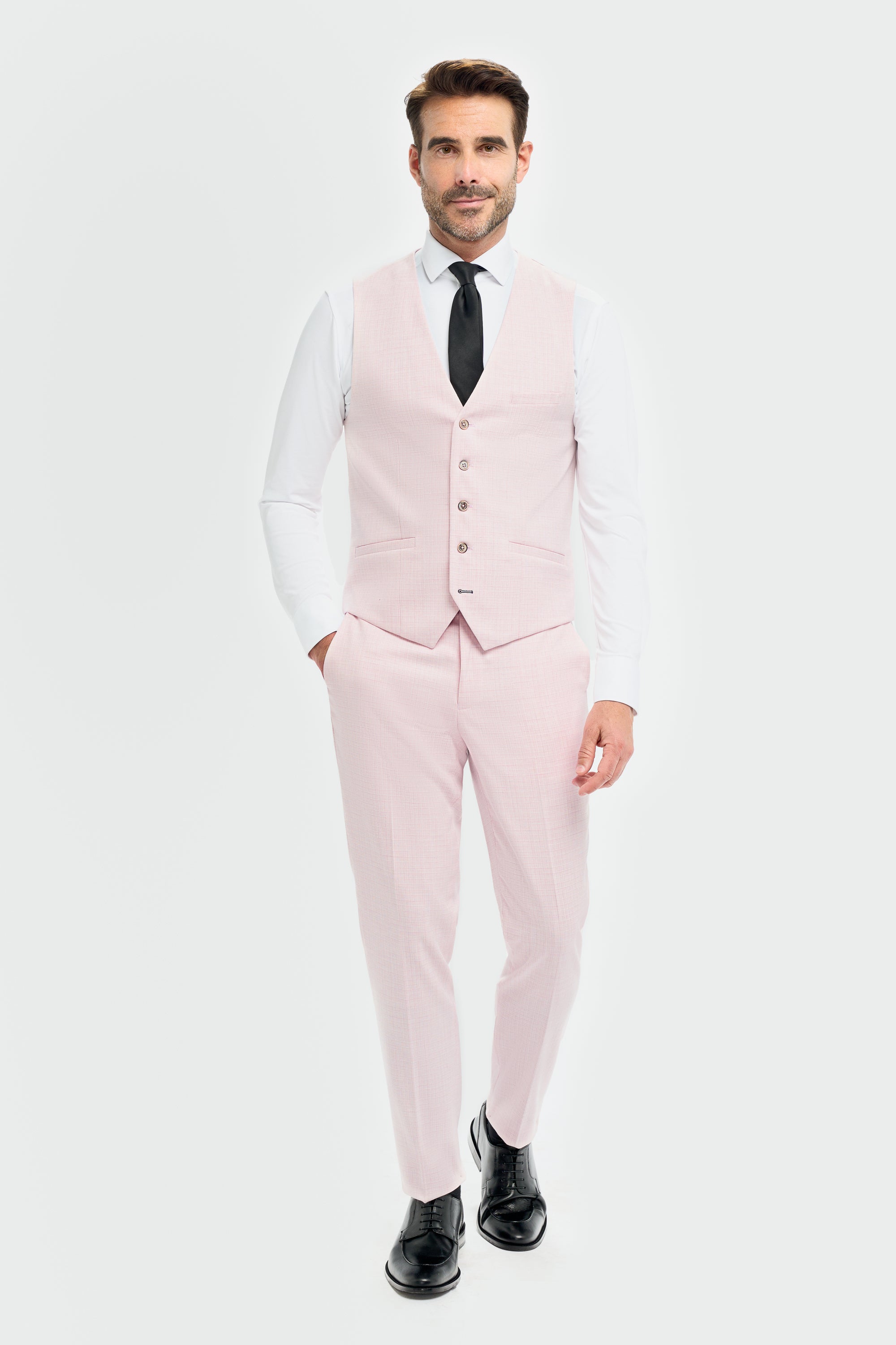 Father & Son Matching Textured 3-Piece Suit Set - Tropez Mauve