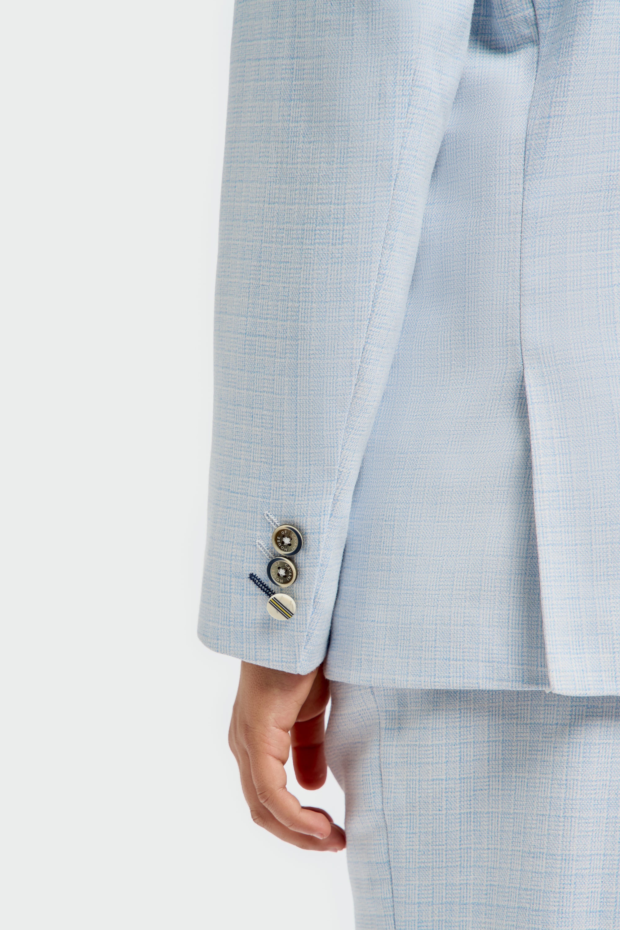 Father & Son Matching Textured 3-Piece Suit Set - Tropez Sky Blue