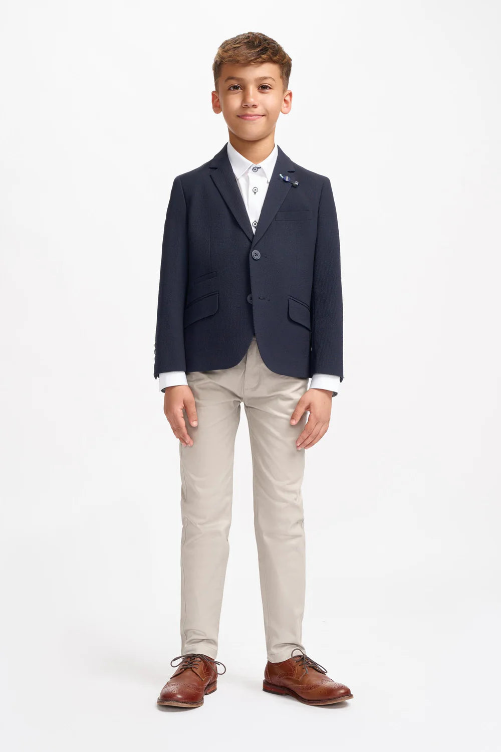 Father & Son Matching Textured Blazer - Navy Blue