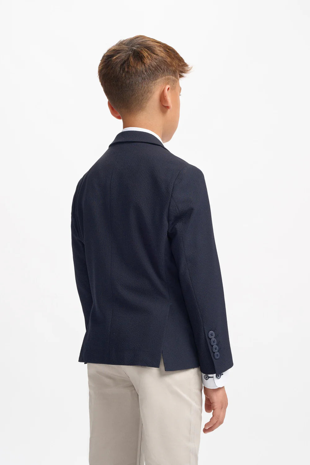 Father & Son Matching Textured Blazer - Navy Blue