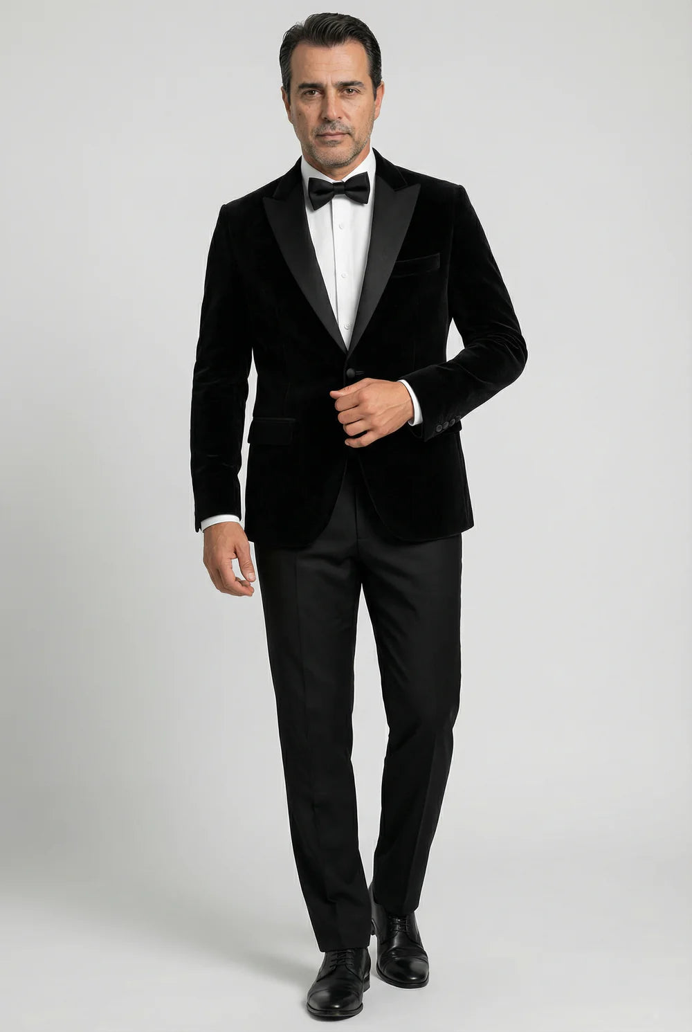 Father & Son Matching Velvet Dinner Jacket - Black