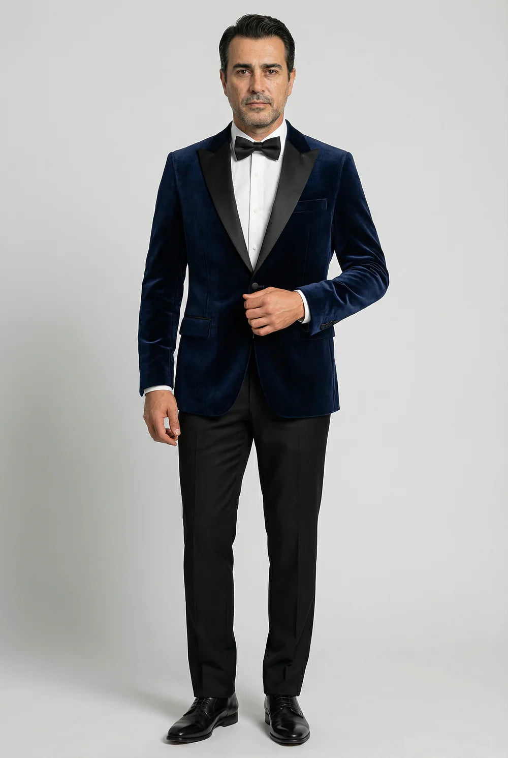Father & Son Matching Velvet Dinner Jacket - Navy Blue
