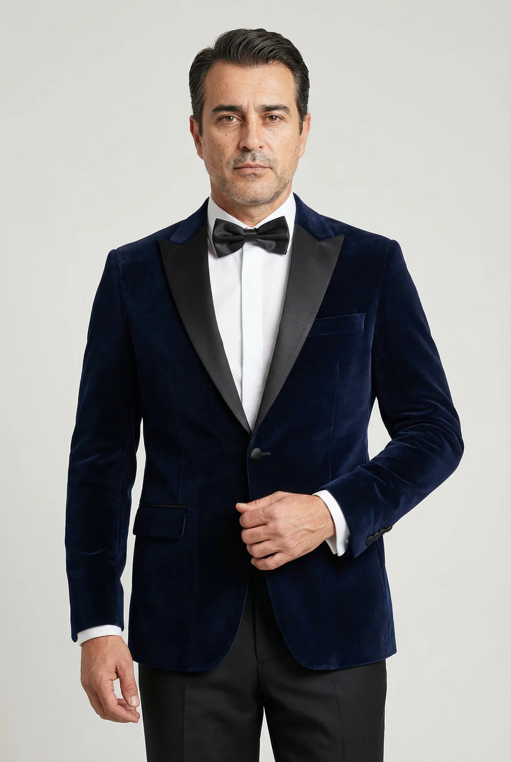 Father & Son Matching Velvet Dinner Jacket - Navy Blue