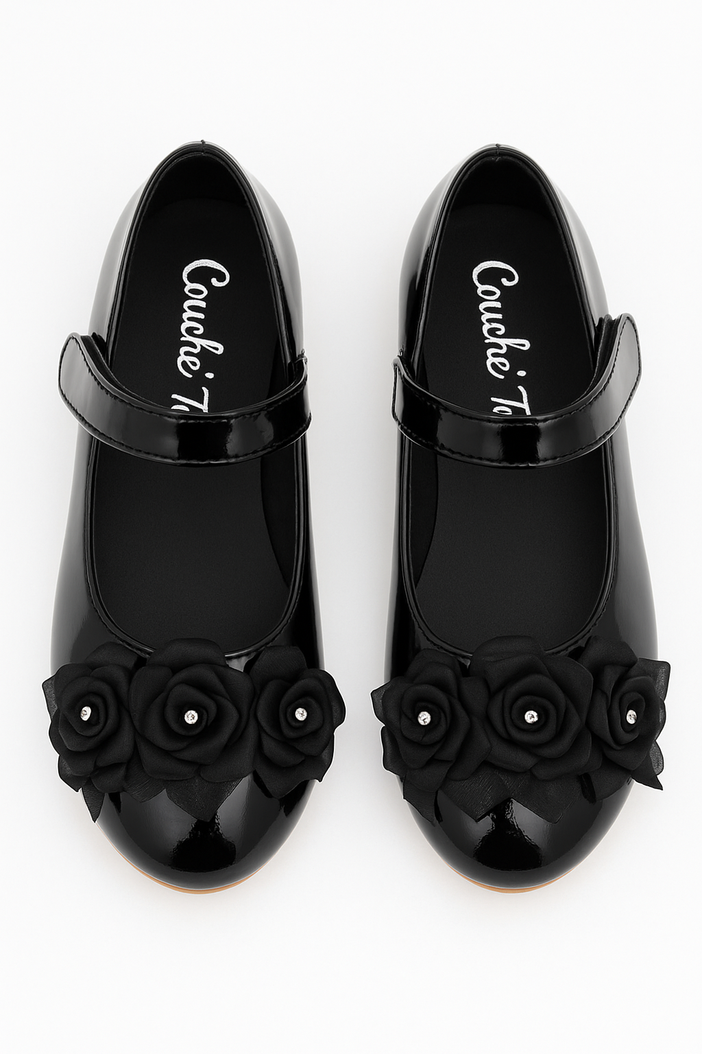 Flower Girls Mary Jane Formal Patent Shoes - Black Front Picture