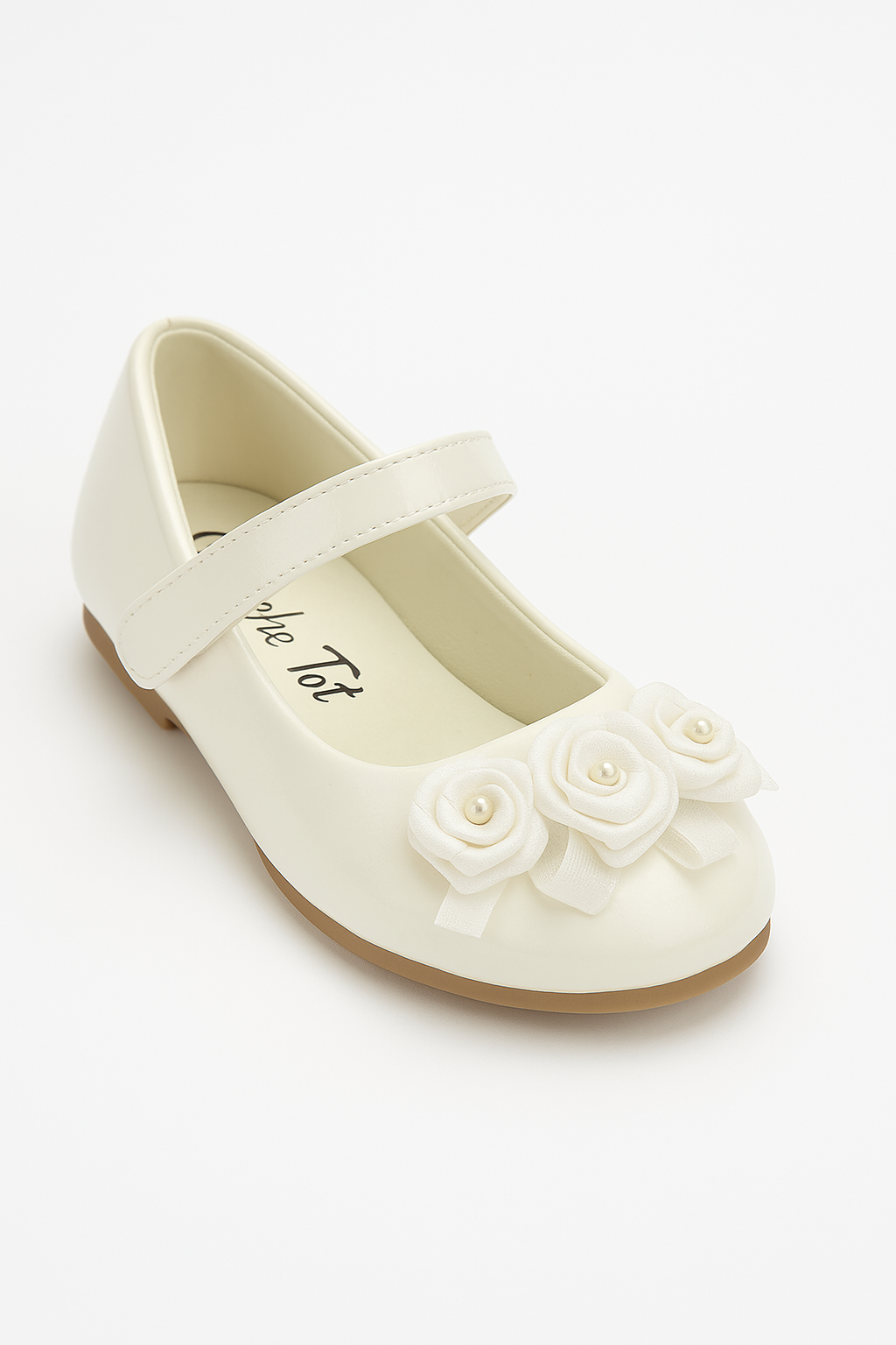 Flower Girls Mary Jane Formal Patent Shoes - Ivory Side Picture