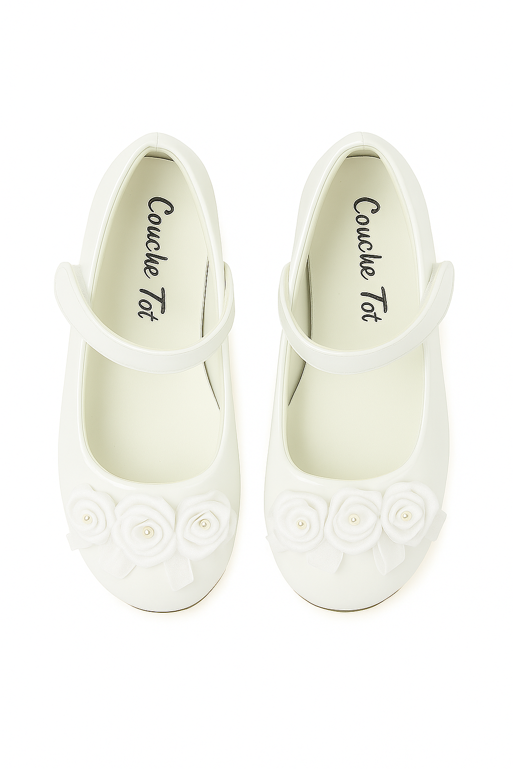 Flower Girls Mary Jane Formal Patent Shoes - Ivory Front Picture