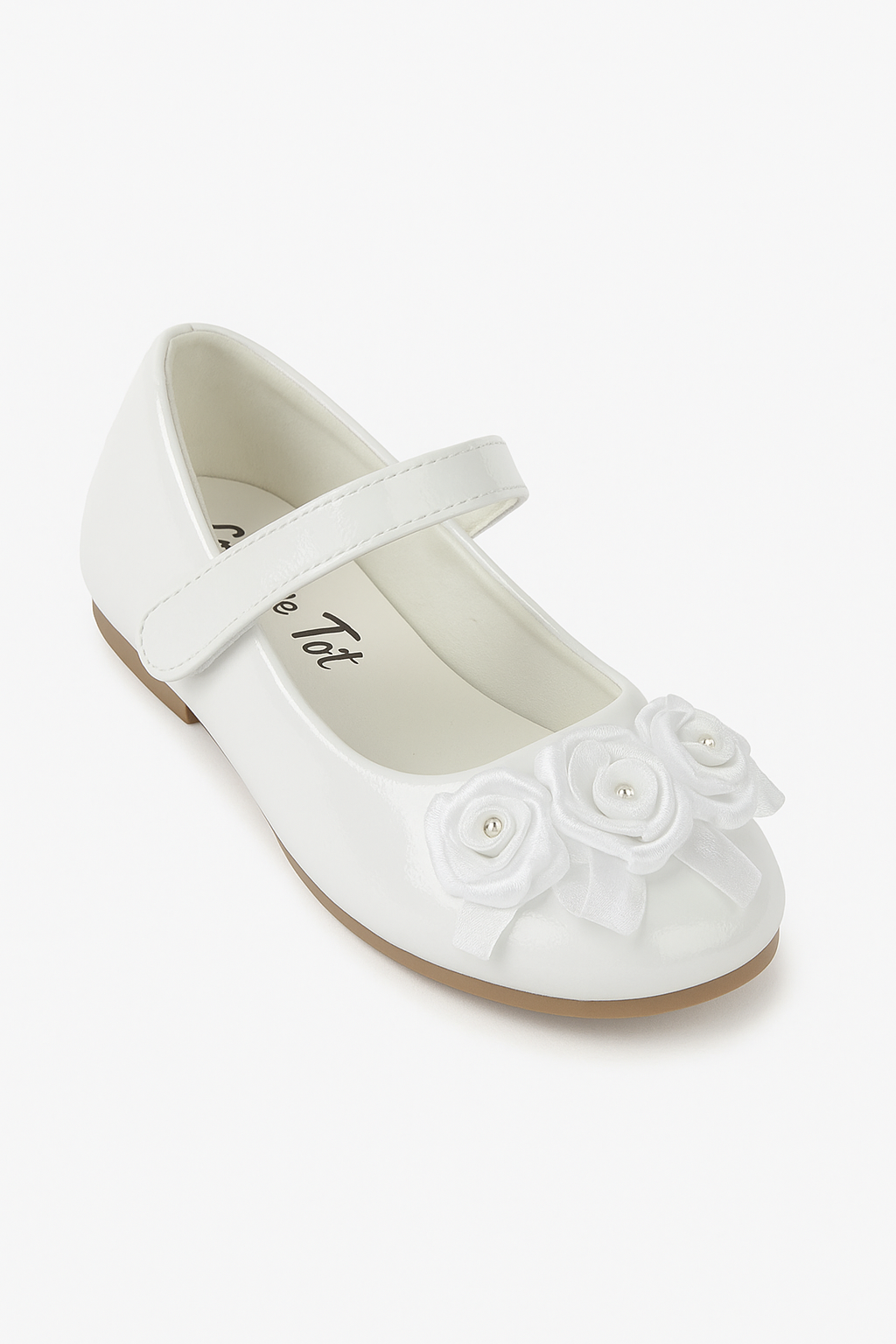 Flower Girls Mary Jane Formal Patent Shoes - White Side Picture