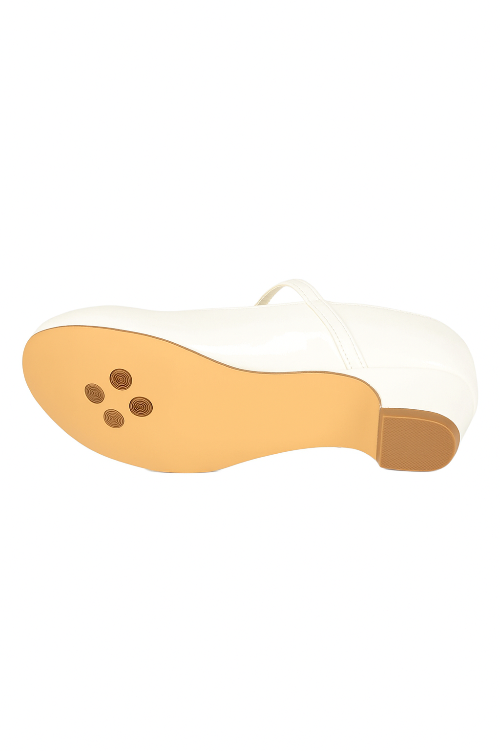 Girls Medium Heel Patent Mary Jane Shoes -DANIELLE - Ivory