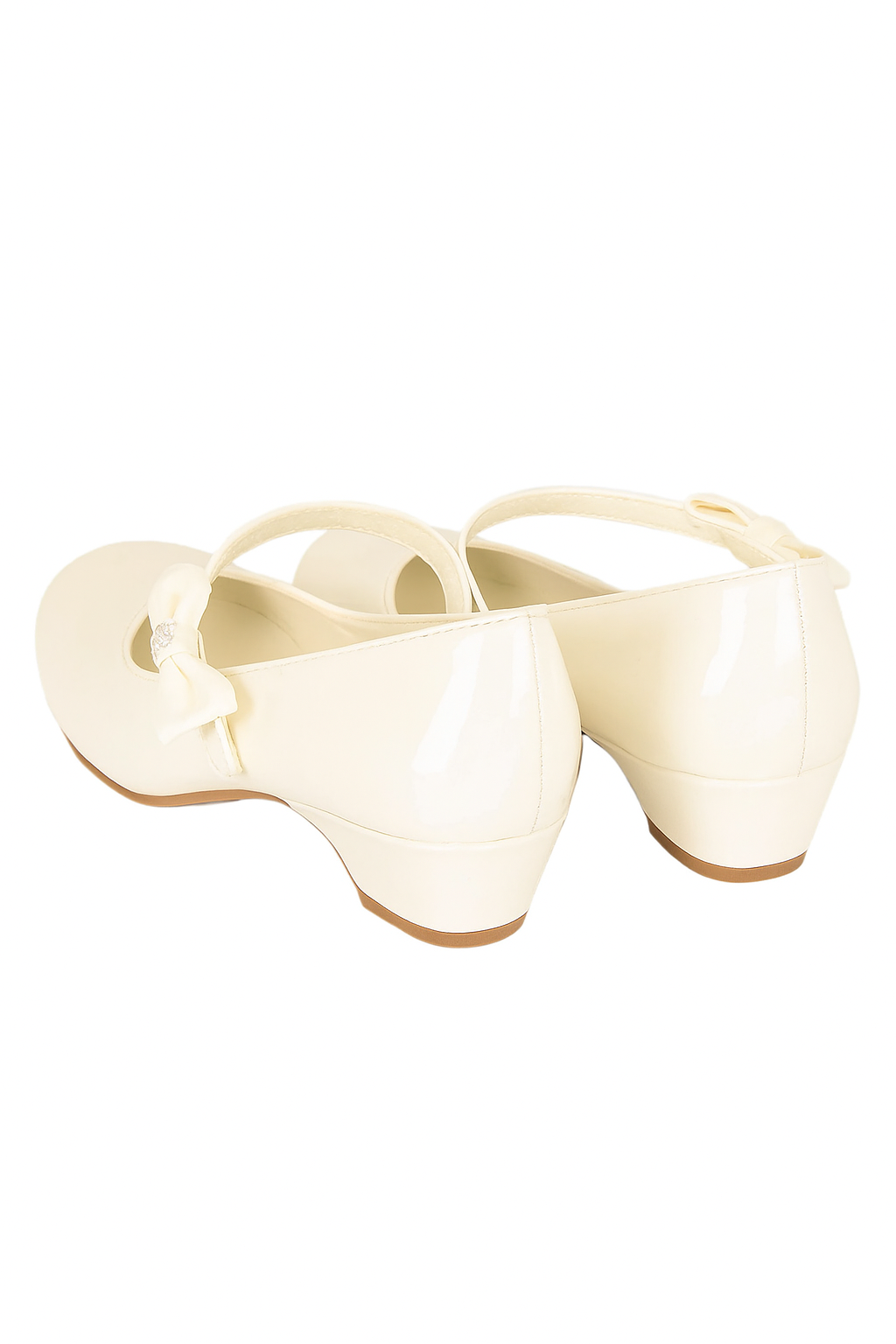 Girls Medium Heel Patent Mary Jane Shoes -DANIELLE - Ivory