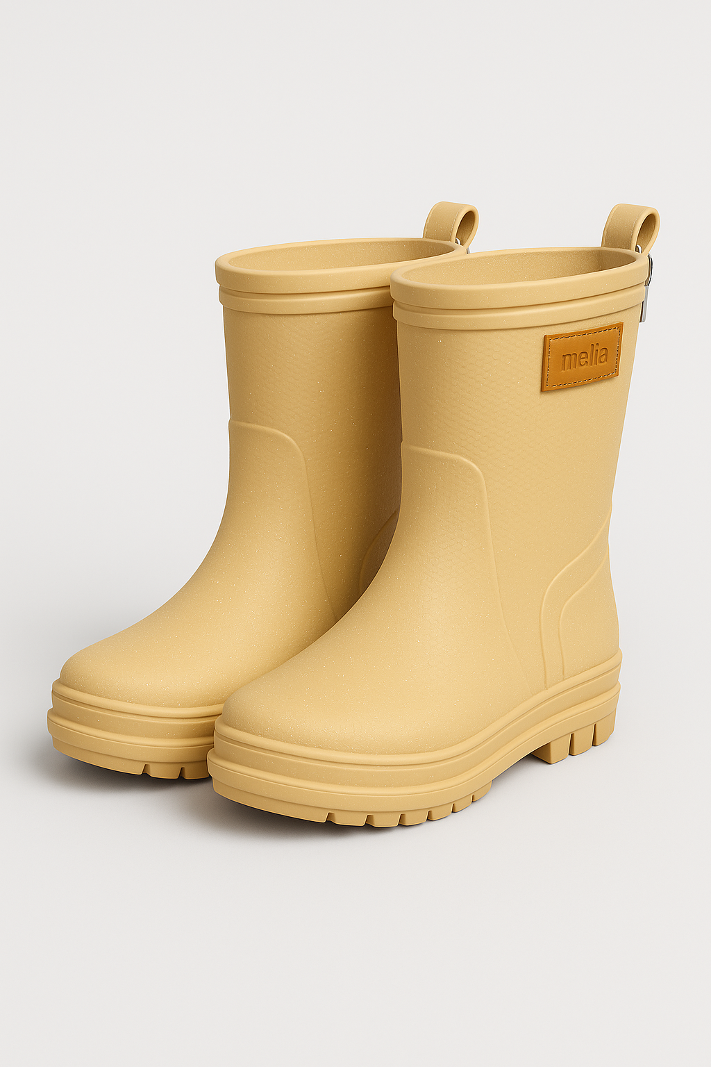 Girls Pull On Rain Boots - Angel  - Beige Pair Picture
