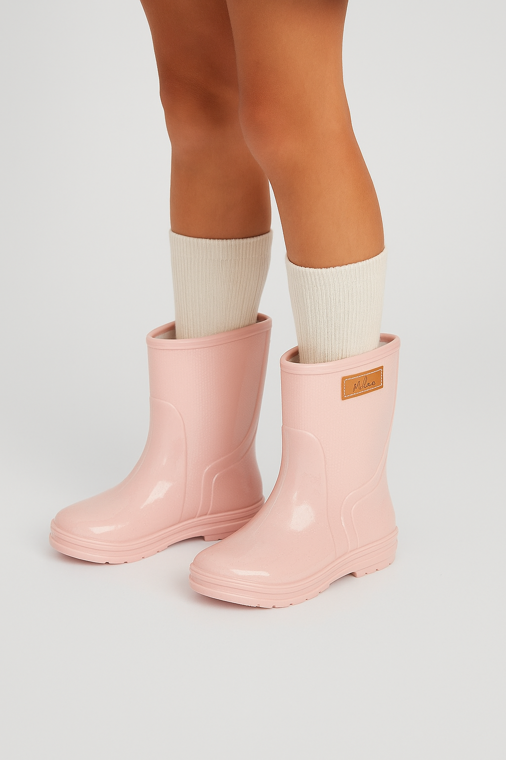 Girls Pull On Rain Boots - Angel  - Pink