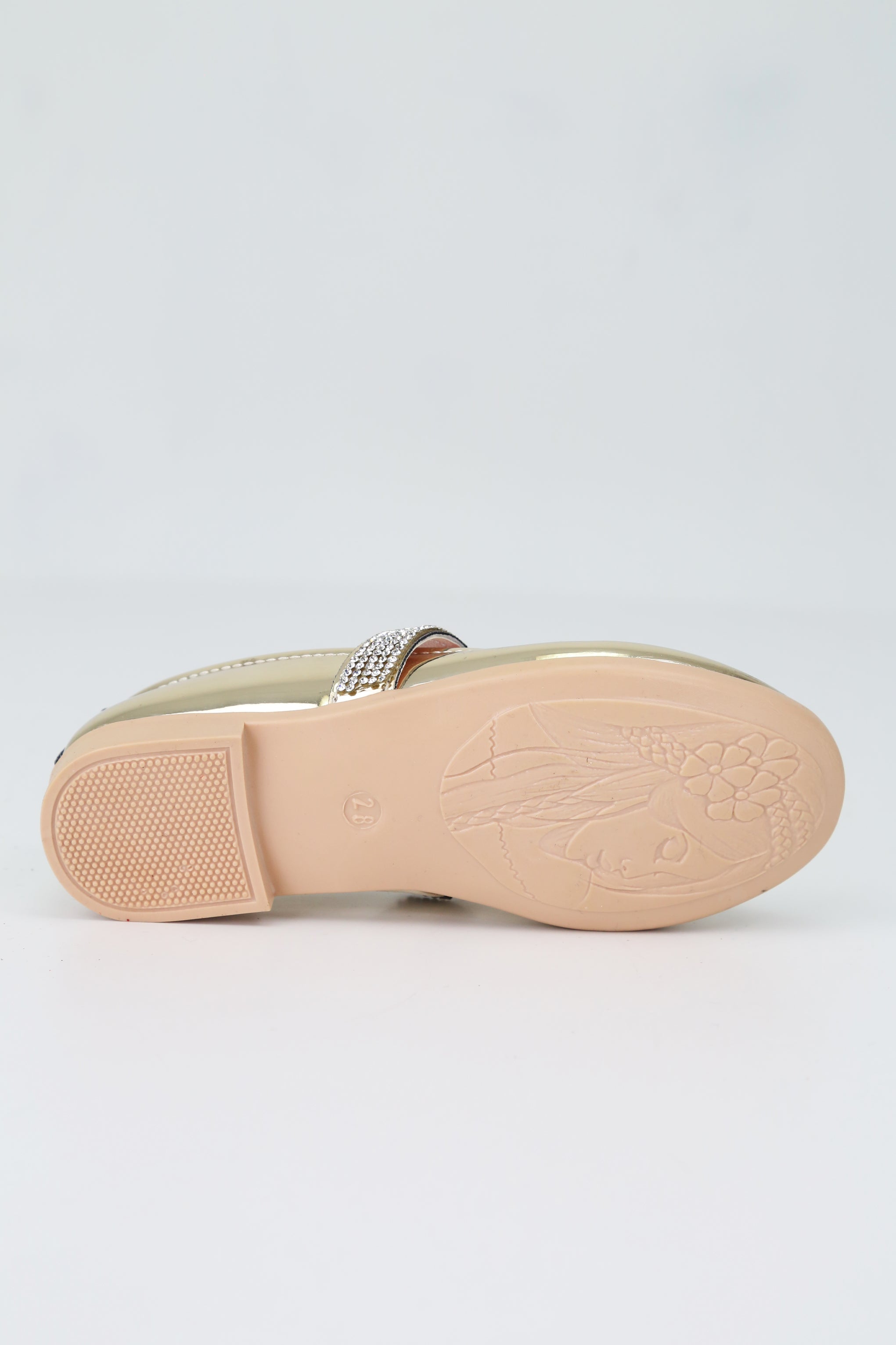 Girls Rhinestone Patent Mary Jane Shoes - ARWEN - Gold