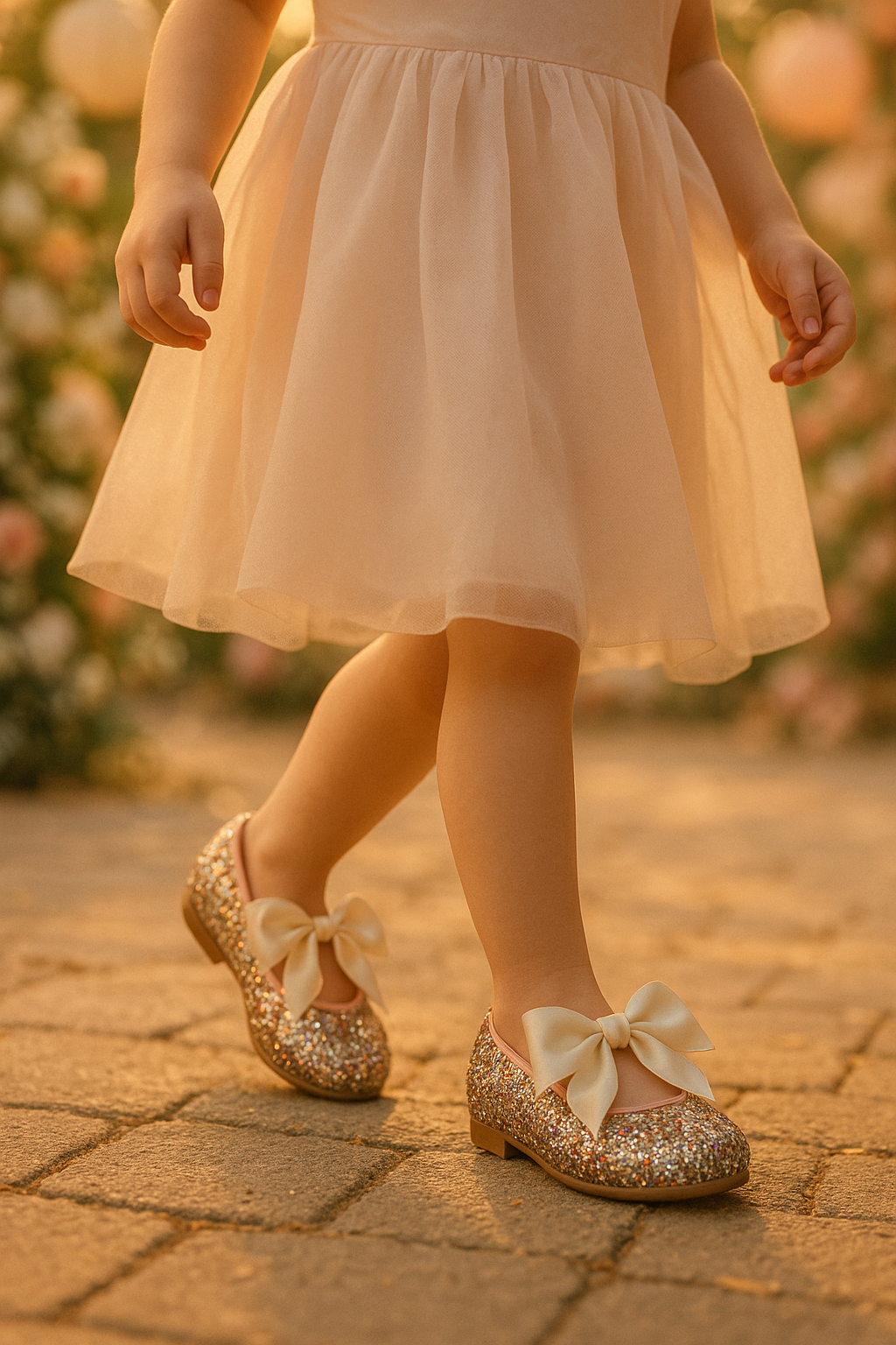 Girls Sequin Ballerina Flat Pumps - LOLA - Multi Colour Model Picture