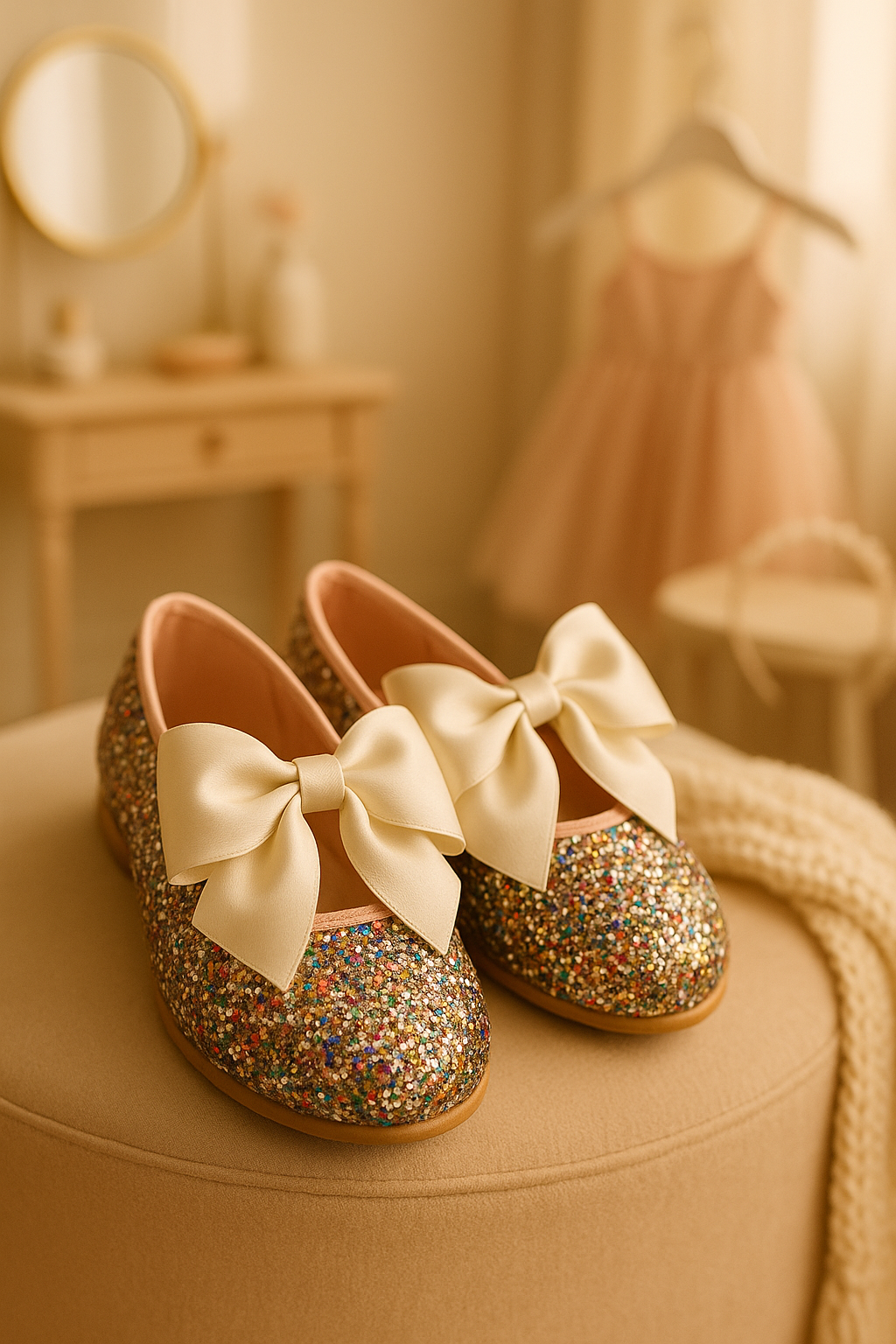Girls Sequin Ballerina Flat Pumps - LOLA - Multi Colour