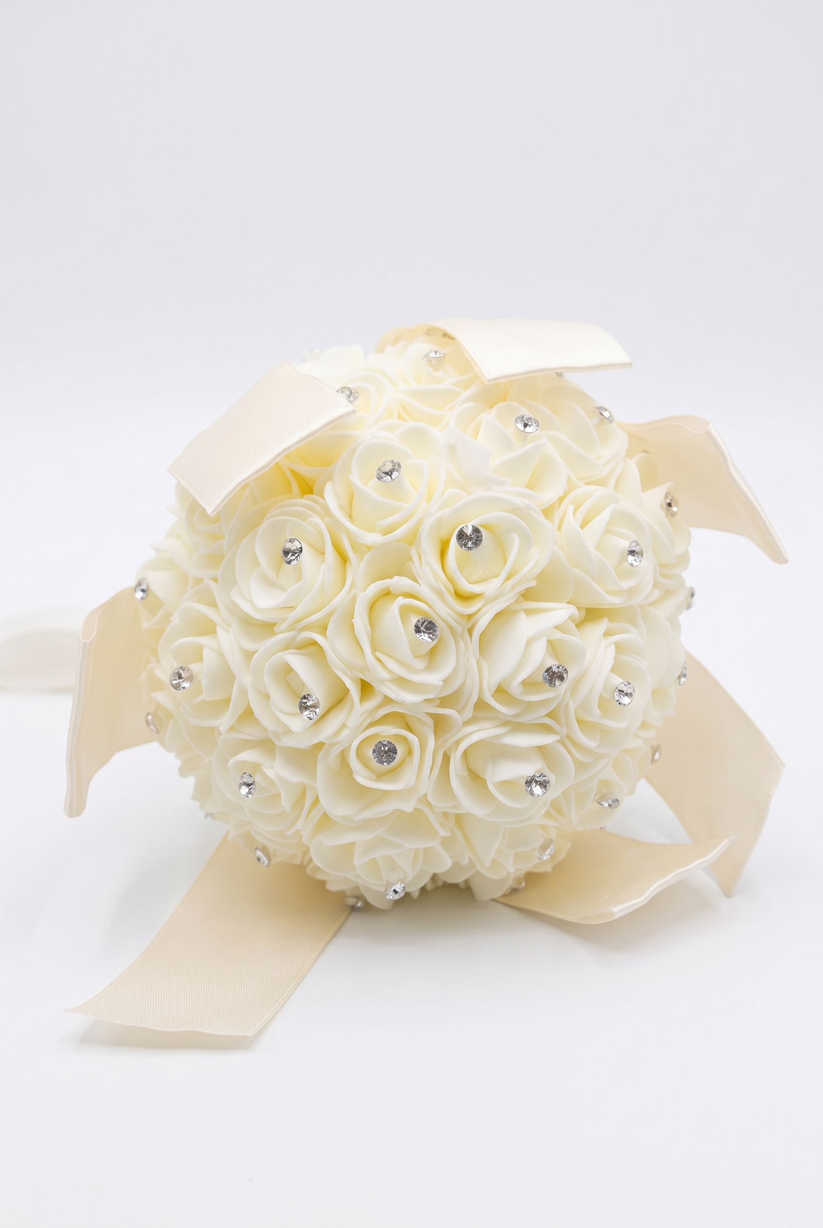 Girls’ Special Occasion Pearl Rose Bouquet with Sparkling Details in Ivory Picture