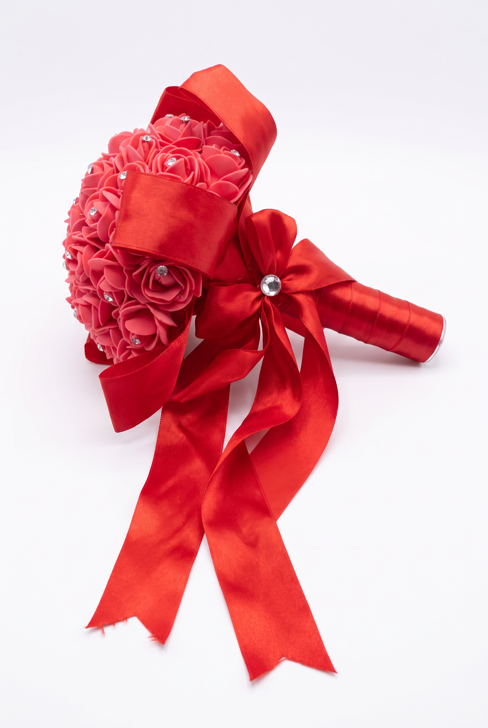 Girls’ Special Occasion Rose Bouquet with Sparkling Details in Red Side Picture