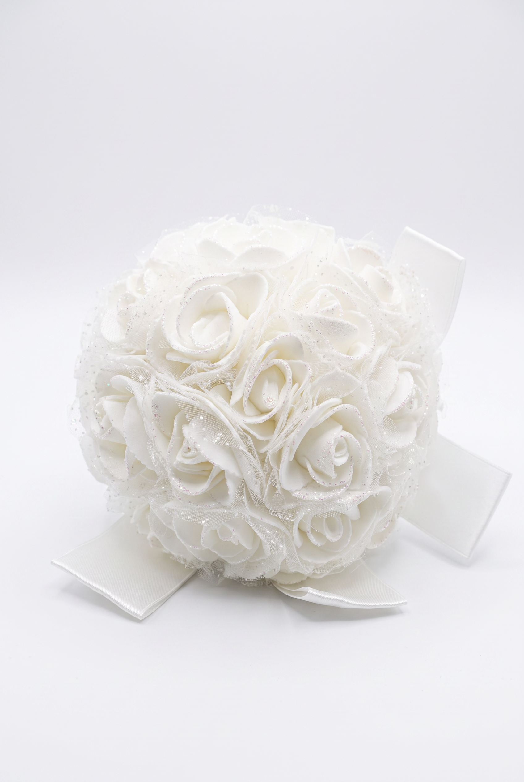 Girls’ Special Occasion Rose Bouquet with Sparkling Details in White Picture