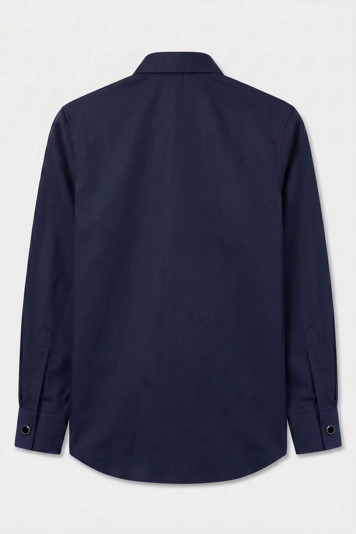 Boys Classic Collar Dress Shirt with Cufflinks -  Navy