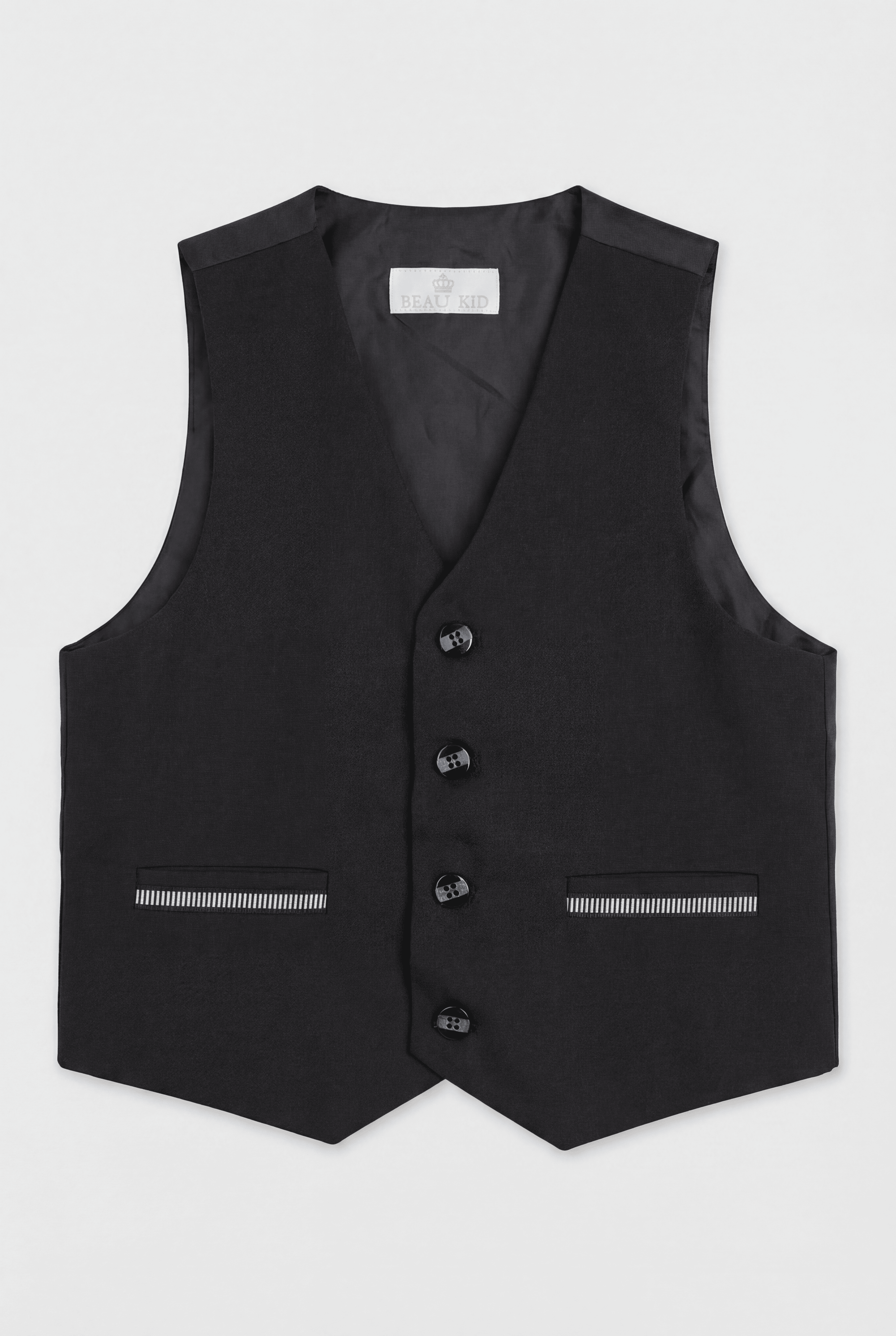 Babies & Boys 4-Piece Tuxedo-Style Suit with Contrast Trim - Daniel - Black