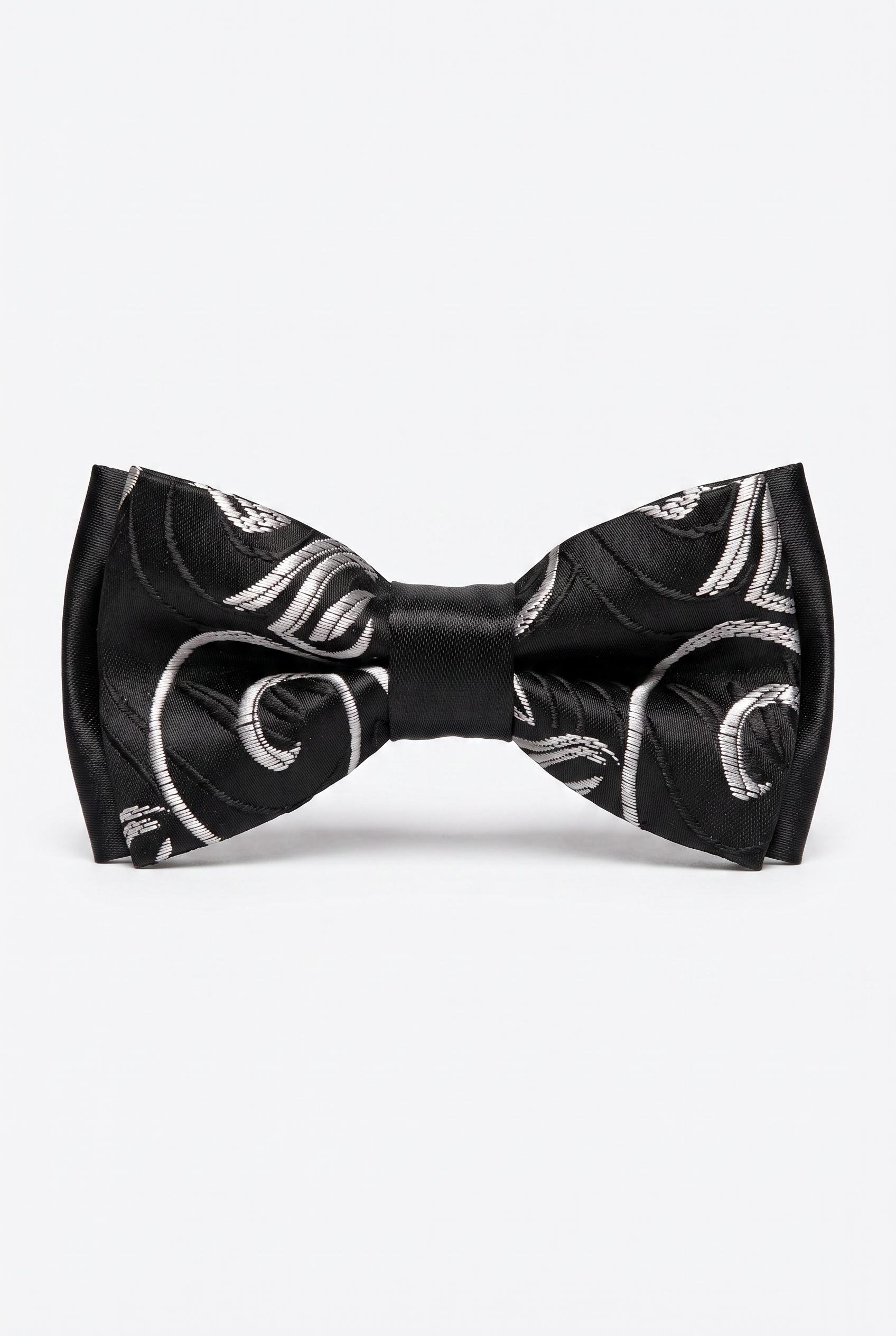 Kids Bow Tie – Adjustable Pre-Tied Bow Tie for Boys - Silver and Black